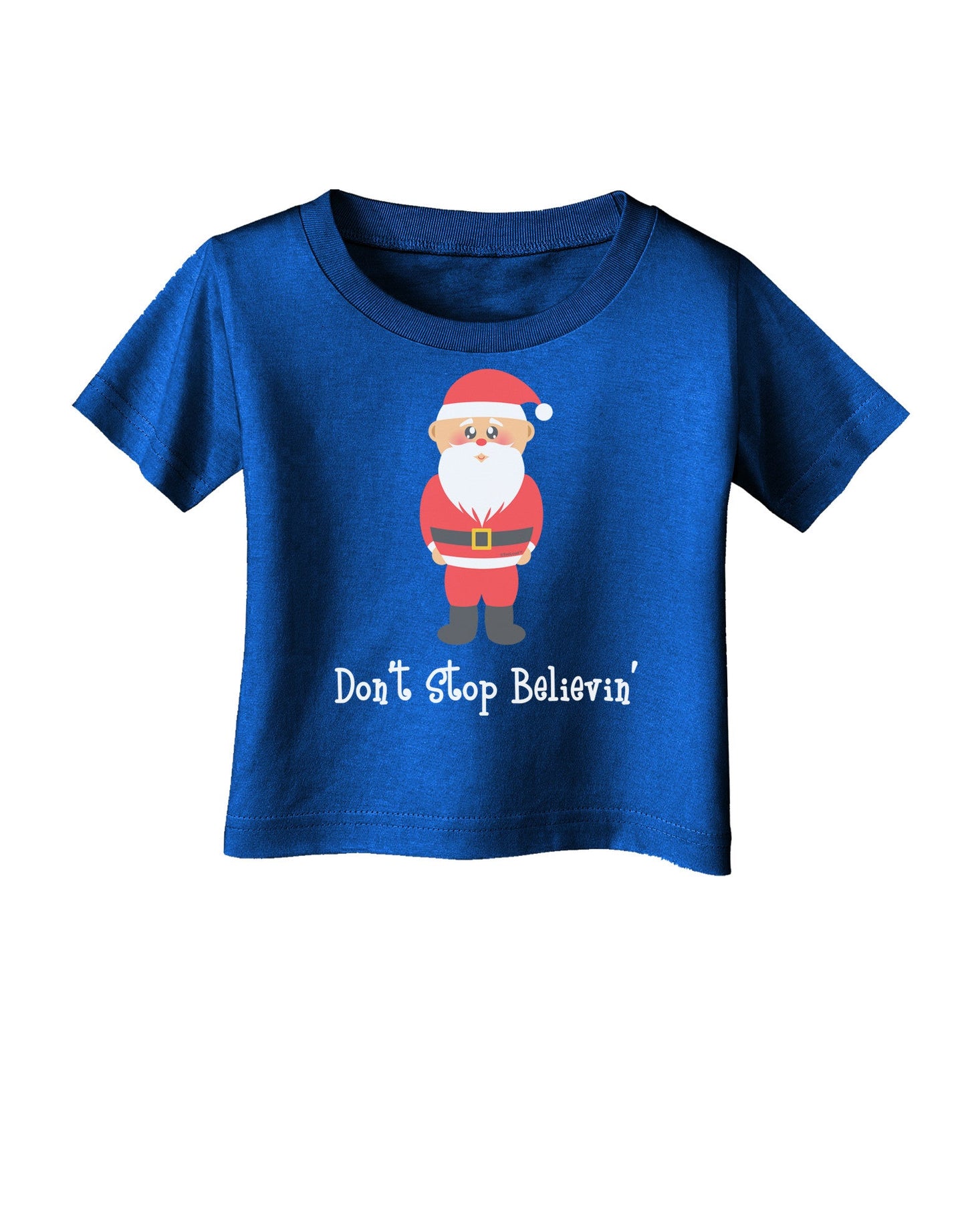 Don't Stop Believin' Santa Christmas Infant T-Shirt Dark-Infant T-Shirt-TooLoud-Red-06-Months-Davson Sales