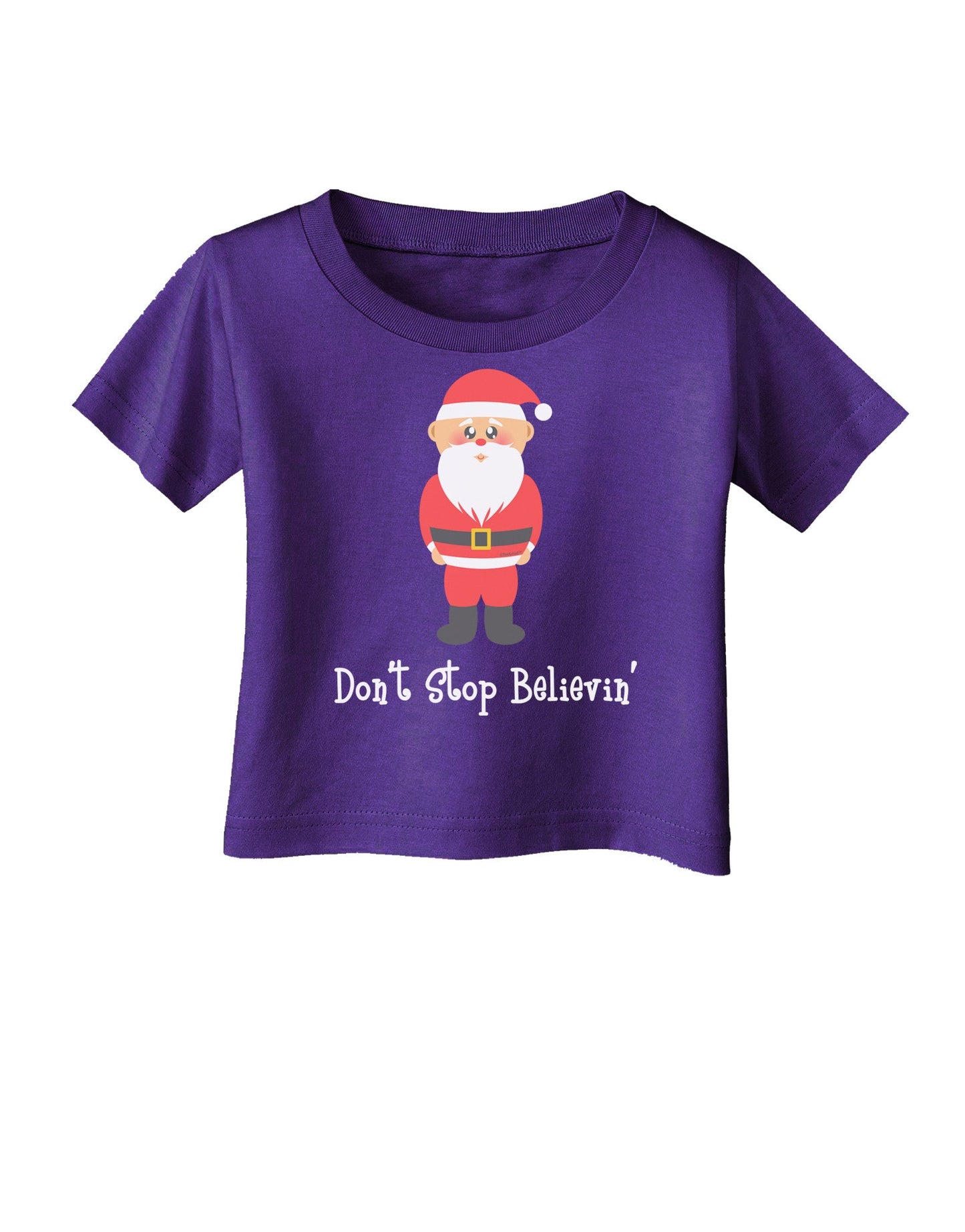 Don't Stop Believin' Santa Christmas Infant T-Shirt Dark-Infant T-Shirt-TooLoud-Purple-06-Months-Davson Sales