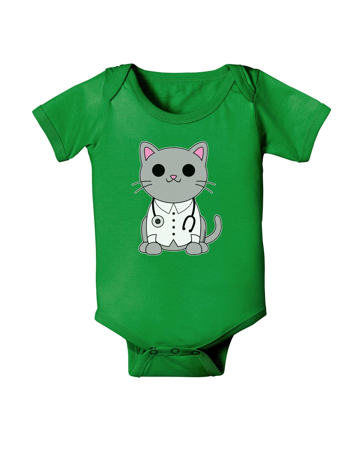 Dr Cat MD - Cute Cat Design Baby Romper Bodysuit Dark by TooLoud-Baby Romper-TooLoud-Clover-Green-06-Months-Davson Sales