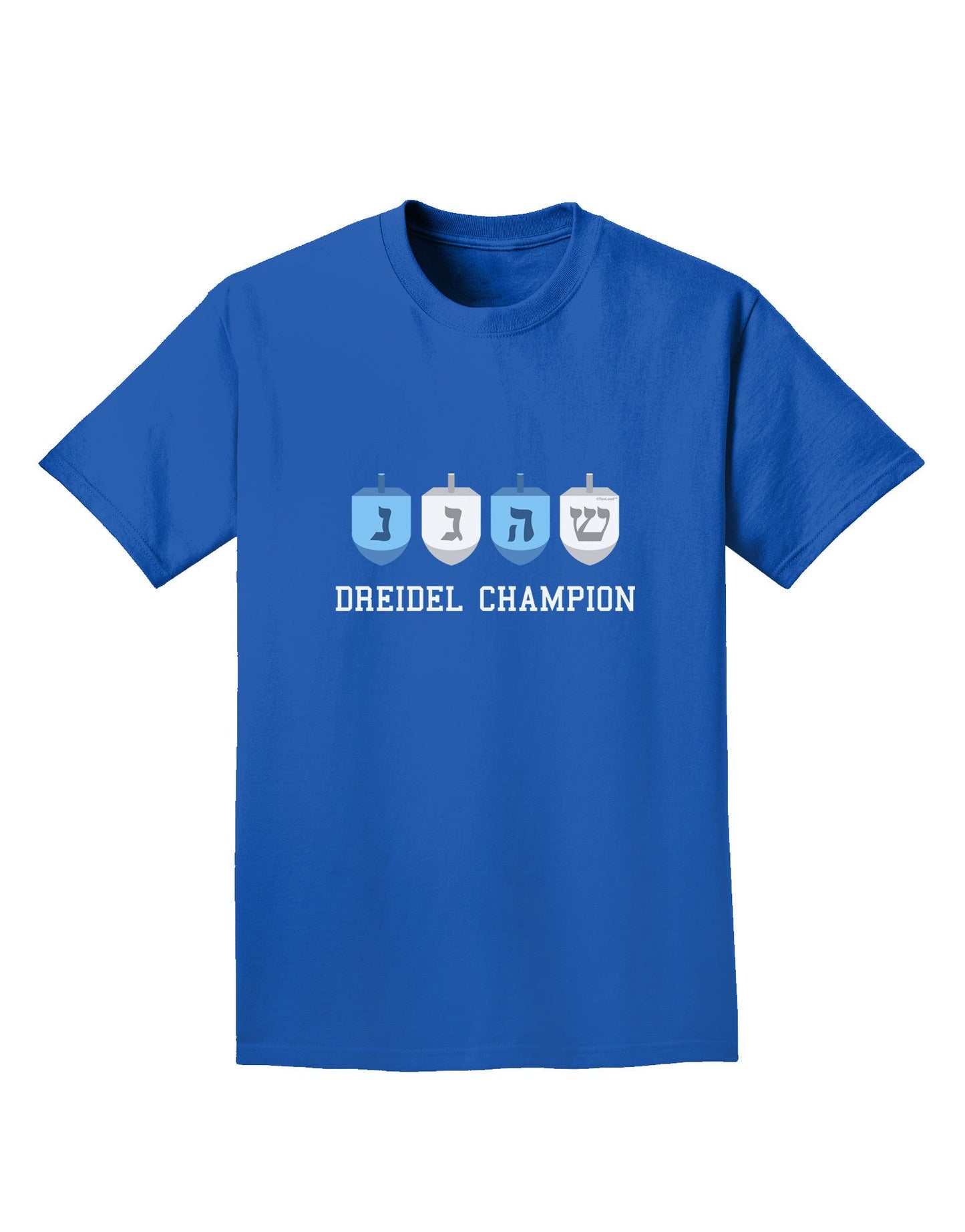 Dreidel Champion Hanukkah Adult Dark T-Shirt-Mens T-Shirt-TooLoud-Royal-Blue-Small-Davson Sales