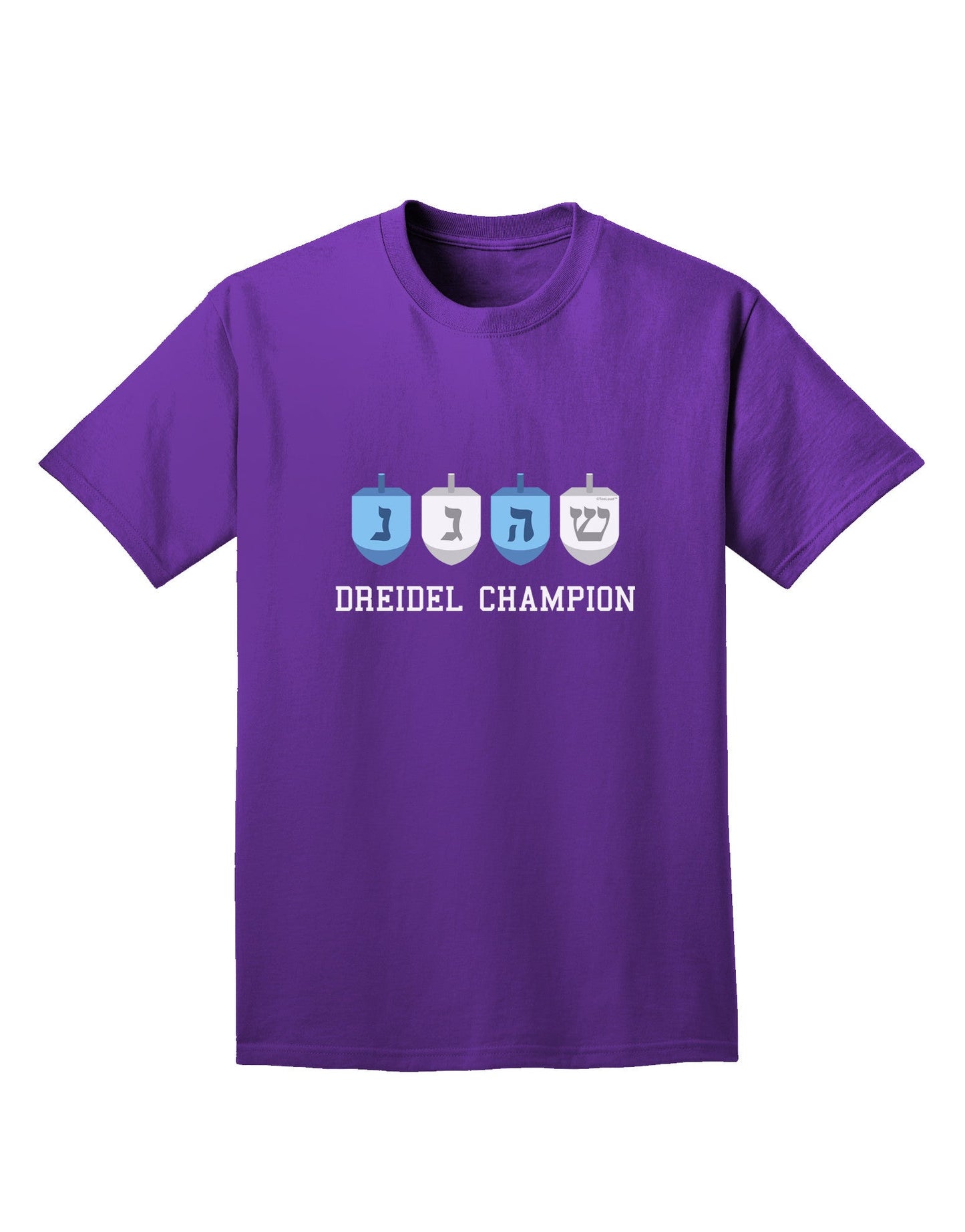Dreidel Champion Hanukkah Adult Dark T-Shirt-Mens T-Shirt-TooLoud-Purple-Small-Davson Sales
