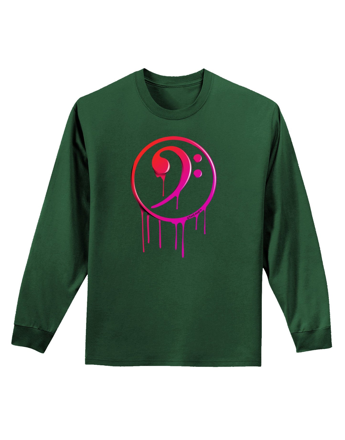 Dripping Bass Symbol Adult Long Sleeve Dark T-Shirt-TooLoud-Dark-Green-Small-Davson Sales
