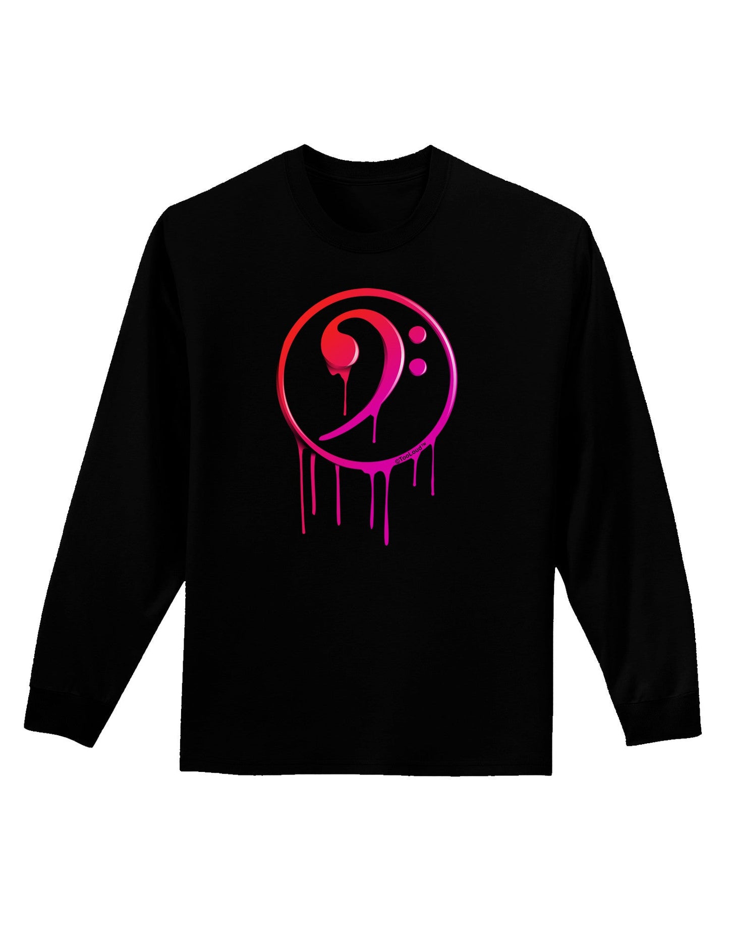 Dripping Bass Symbol Adult Long Sleeve Dark T-Shirt-TooLoud-Black-Small-Davson Sales