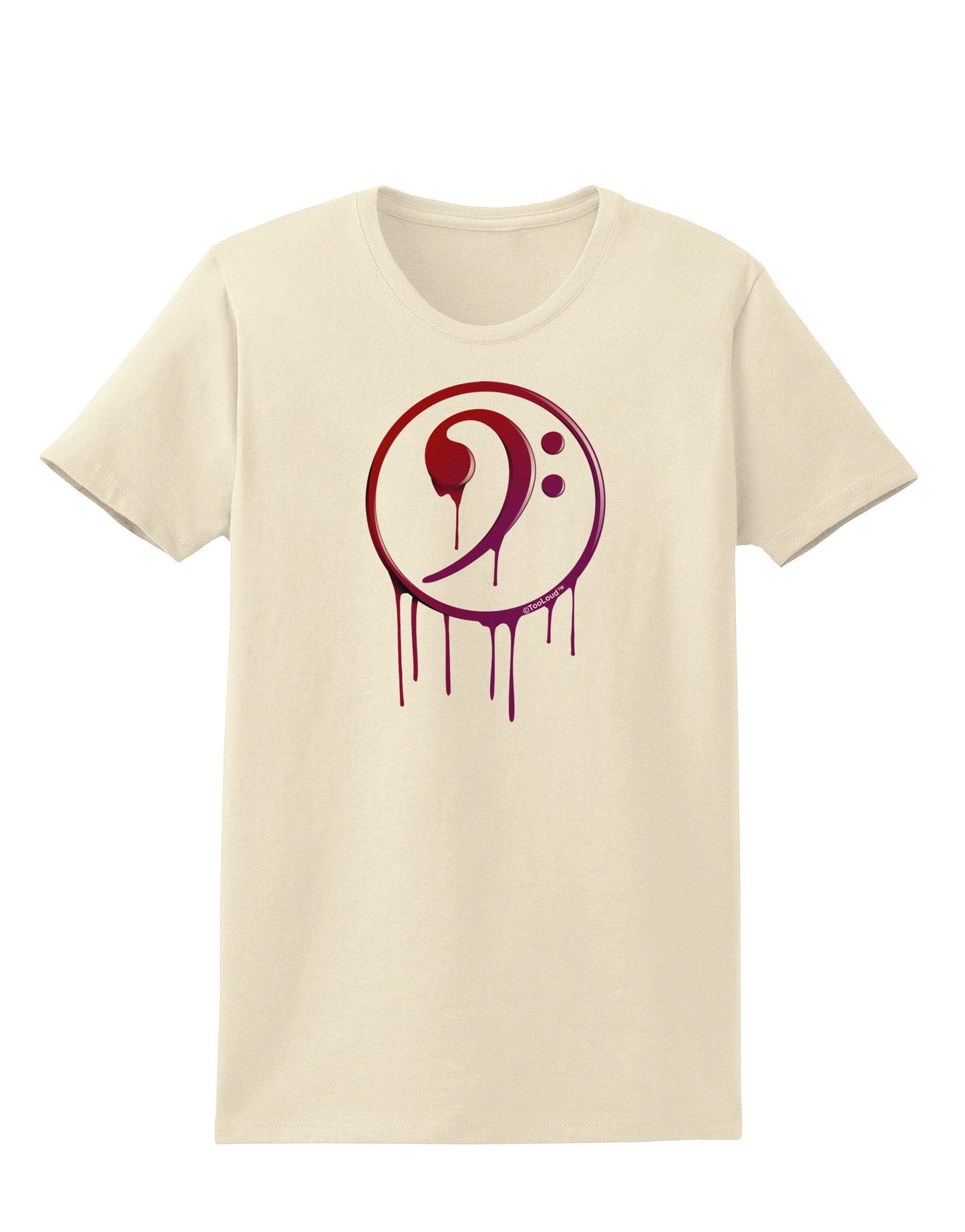 Dripping Bass Symbol Womens T-Shirt-Womens T-Shirt-TooLoud-Natural-X-Small-Davson Sales