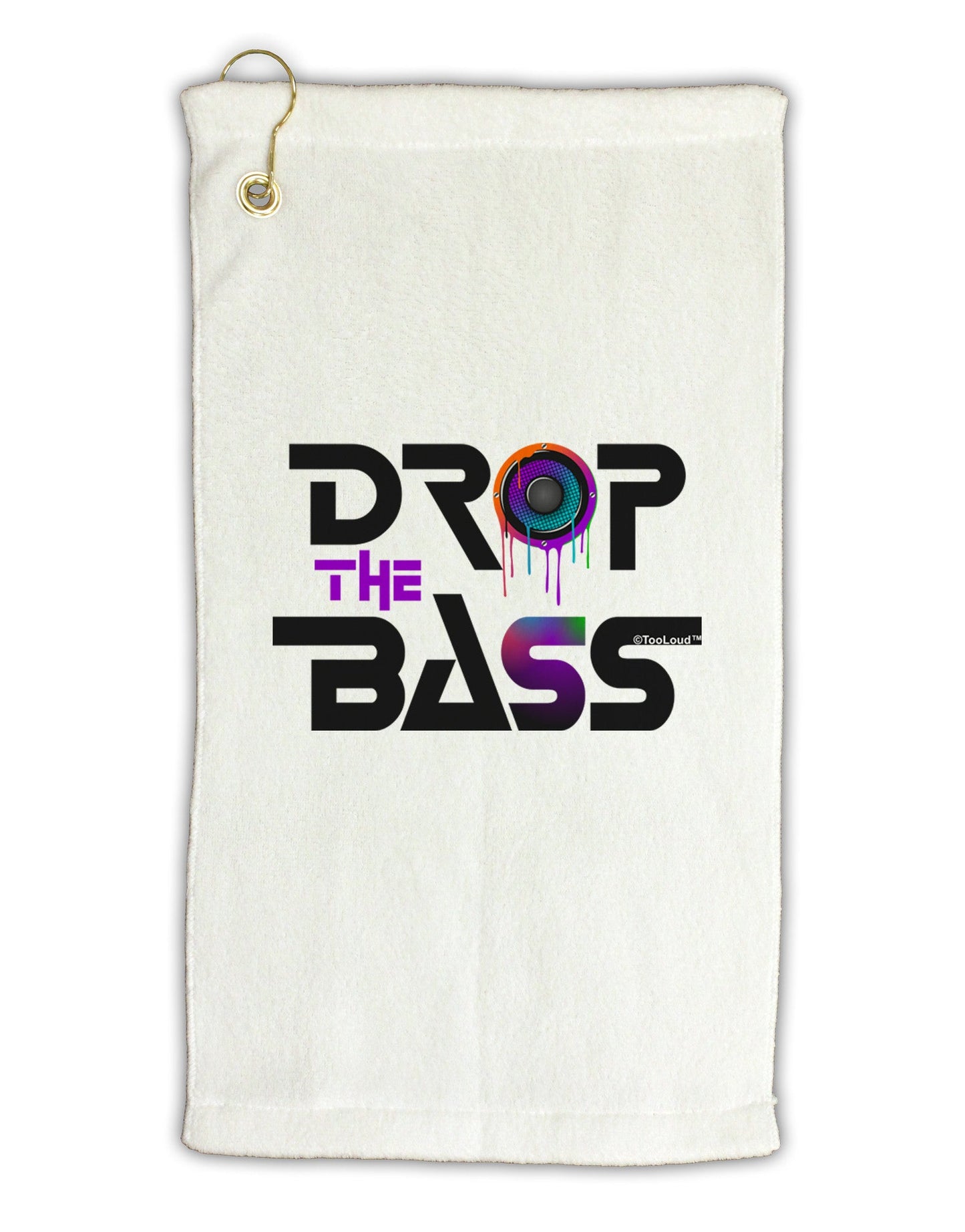 Drop The Bass - Drips Speaker Micro Terry Gromet Golf Towel 16 x 25 inch-Golf Towel-TooLoud-White-Davson Sales