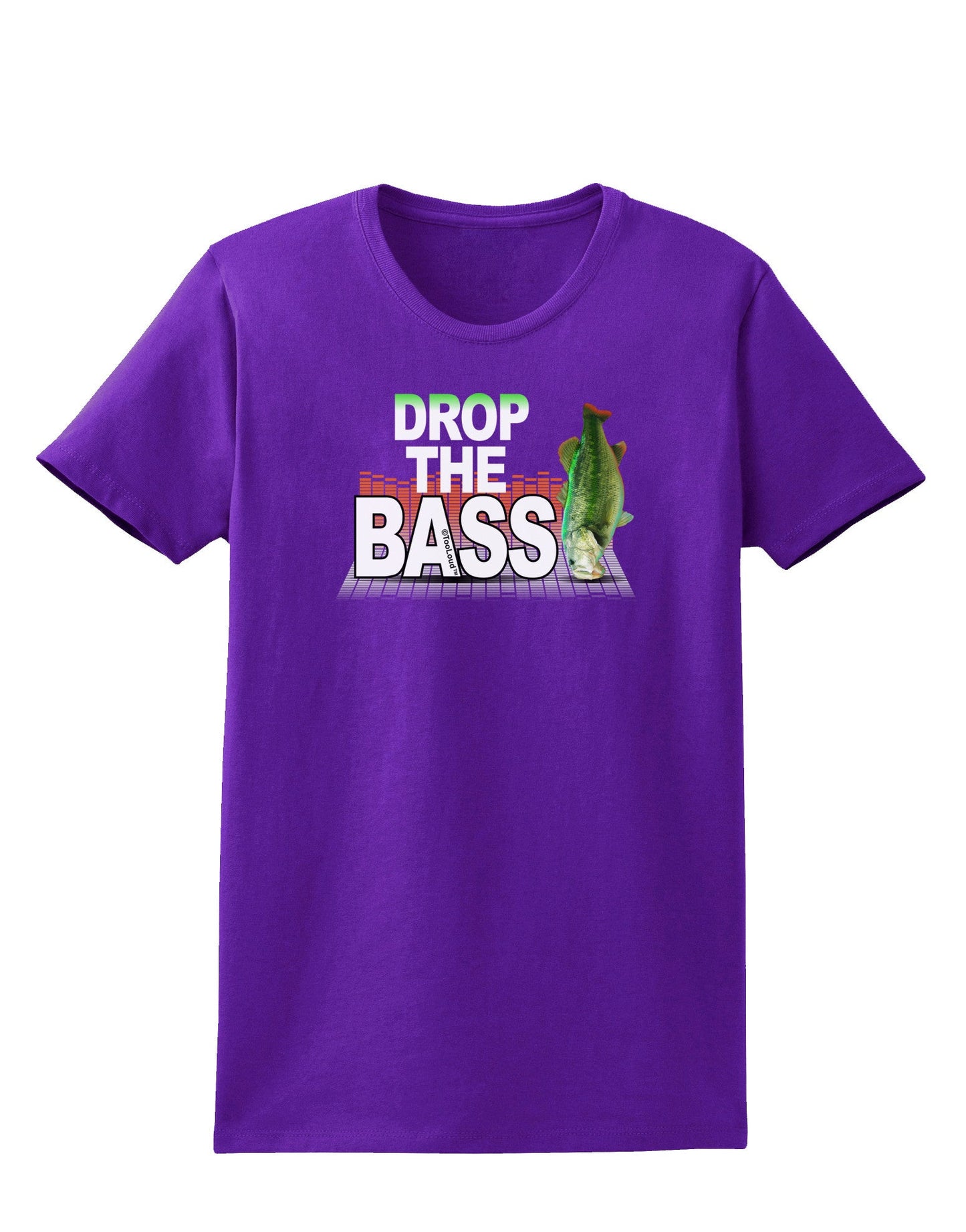 Drop The Bass Fish Womens Dark T-Shirt-TooLoud-Purple-X-Small-Davson Sales