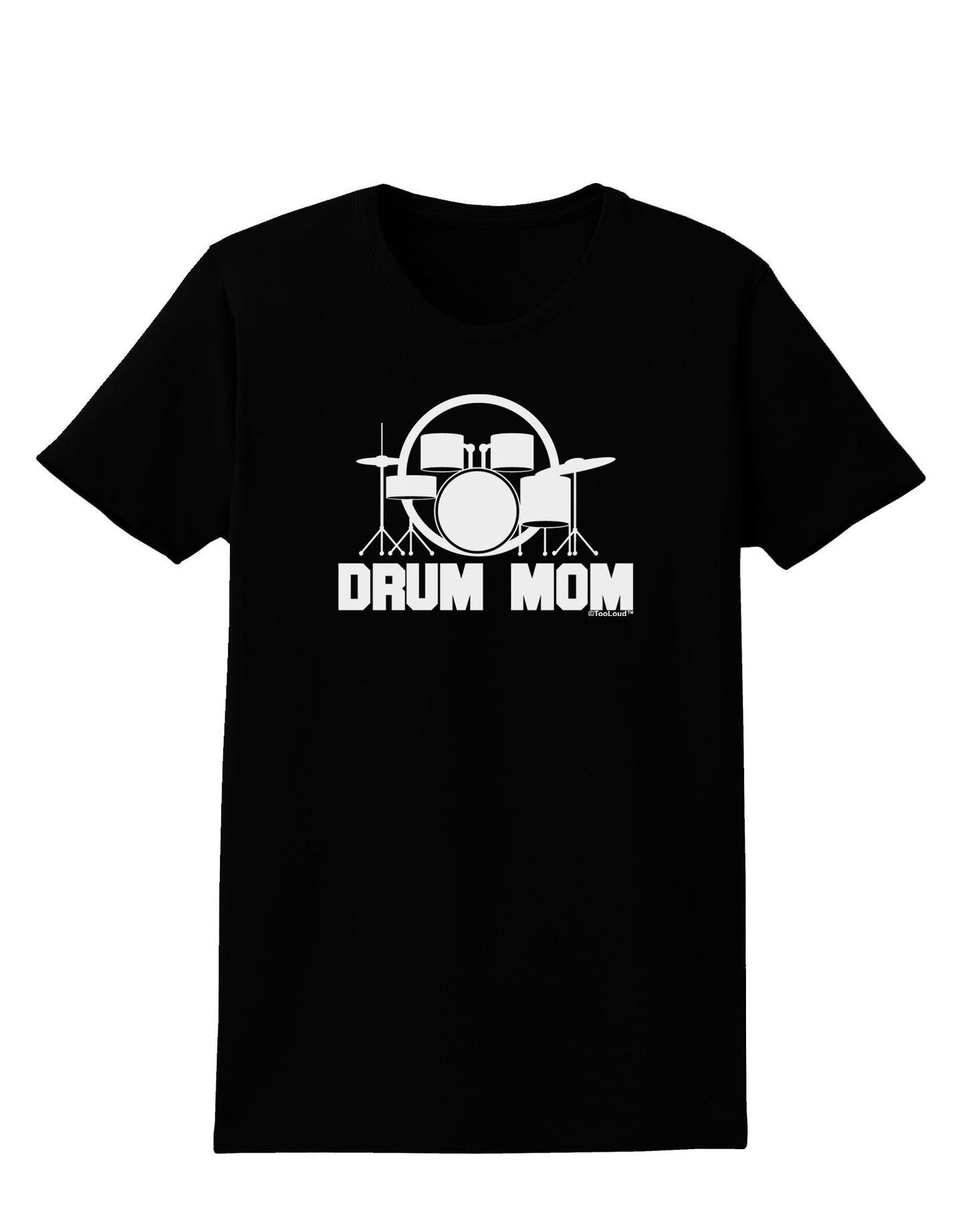 Drum Mom - Mother's Day Design Womens Dark T-Shirt-TooLoud-Black-X-Small-Davson Sales