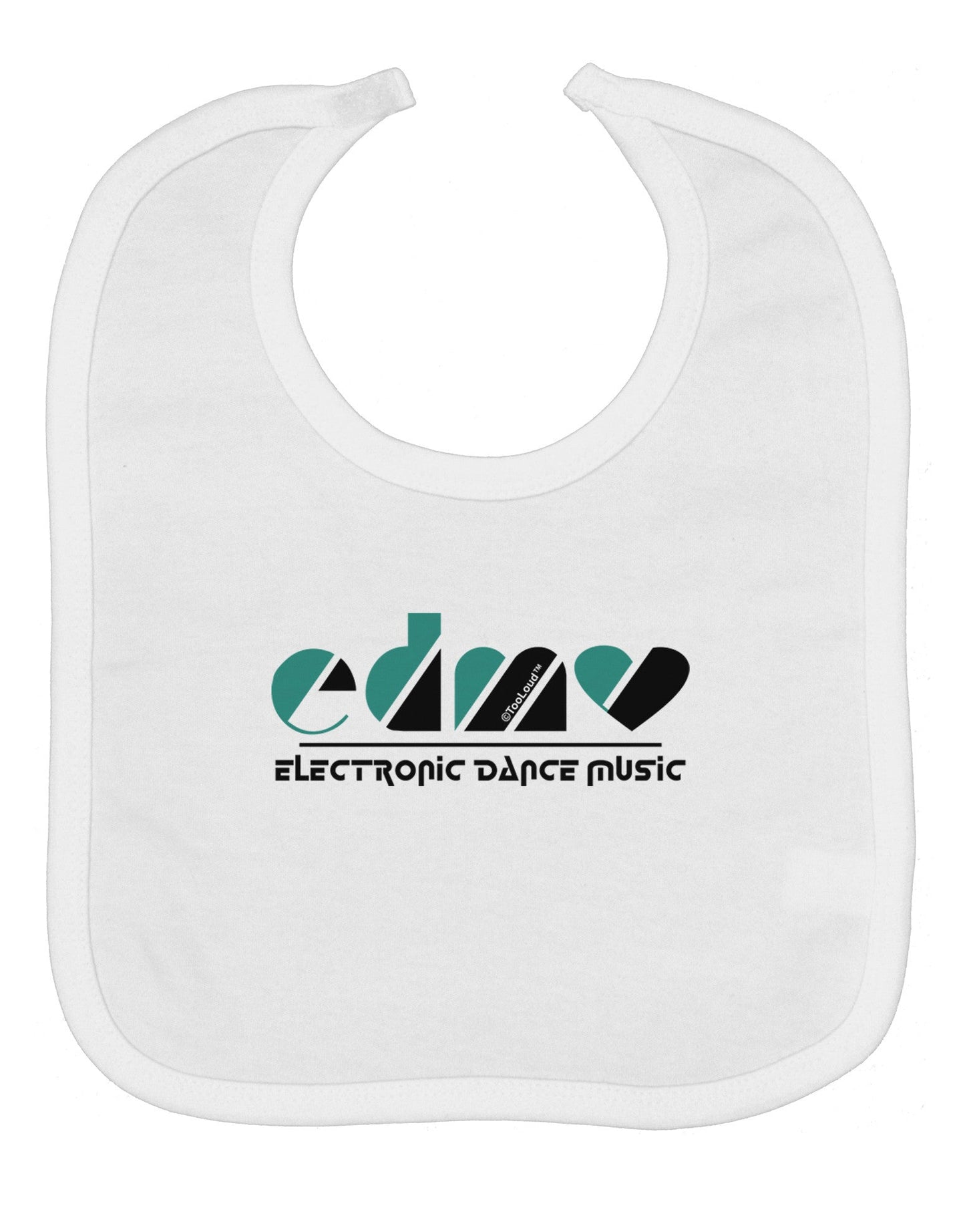 EDM Heart Black Baby Bib
