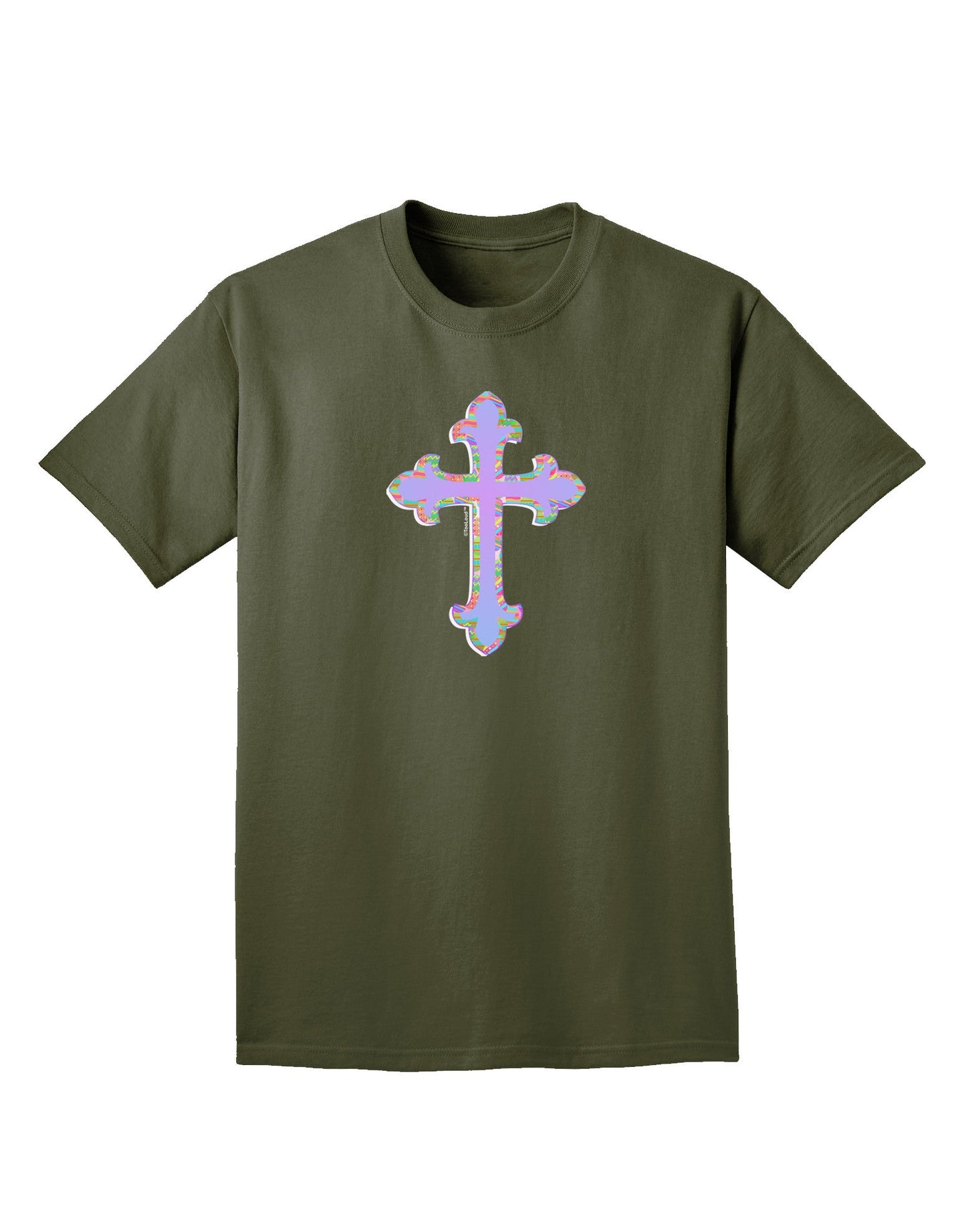 Easter Color Cross Adult Dark T-Shirt-Mens T-Shirt-TooLoud-Military-Green-Small-Davson Sales