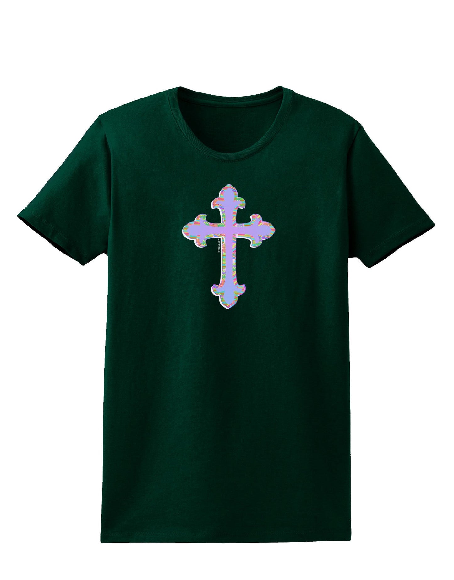 Easter Color Cross Womens Dark T-Shirt-TooLoud-Forest-Green-Small-Davson Sales