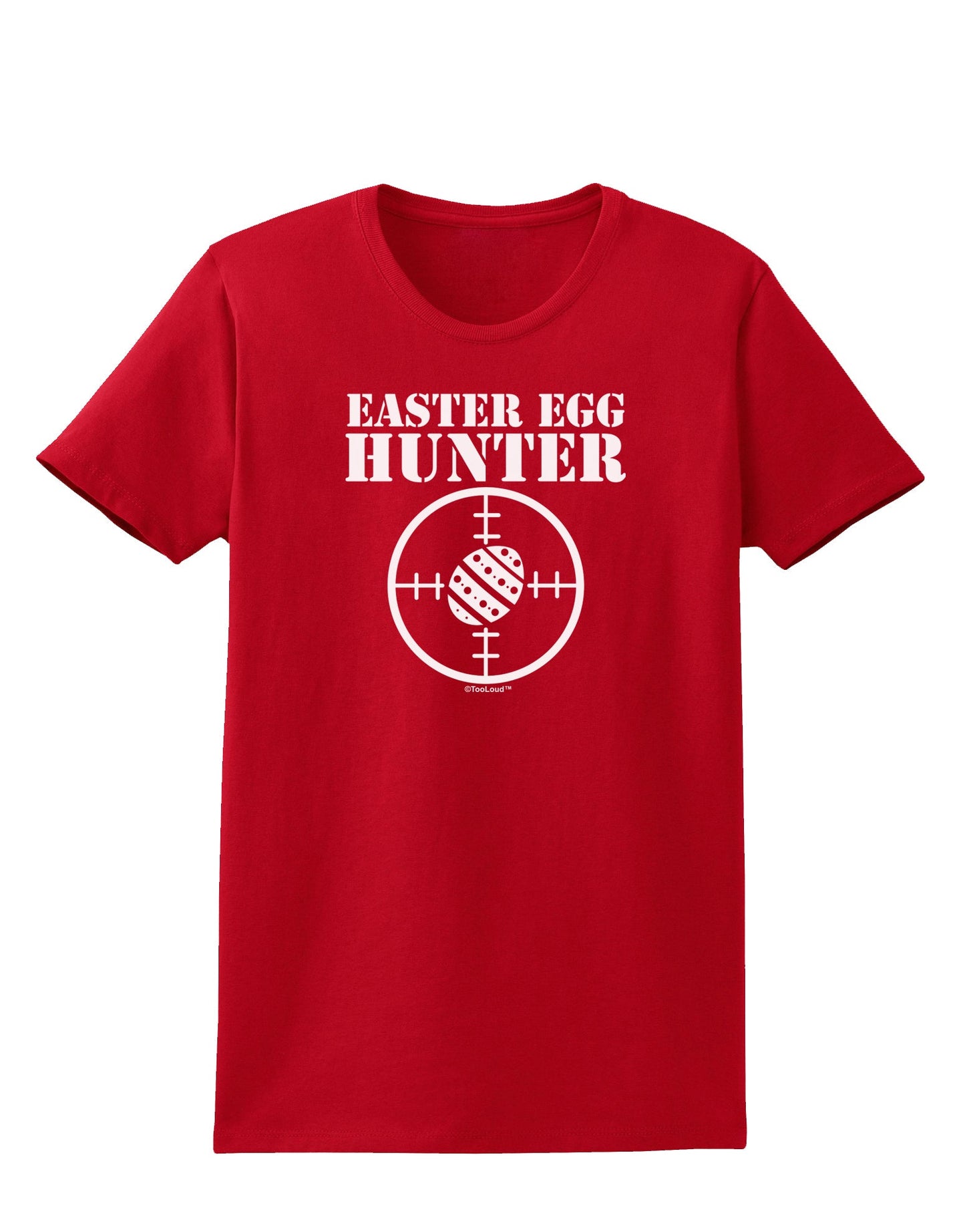Easter Egg Hunter Black and White Womens Dark T-Shirt by TooLoud-Womens T-Shirt-TooLoud-Red-X-Small-Davson Sales