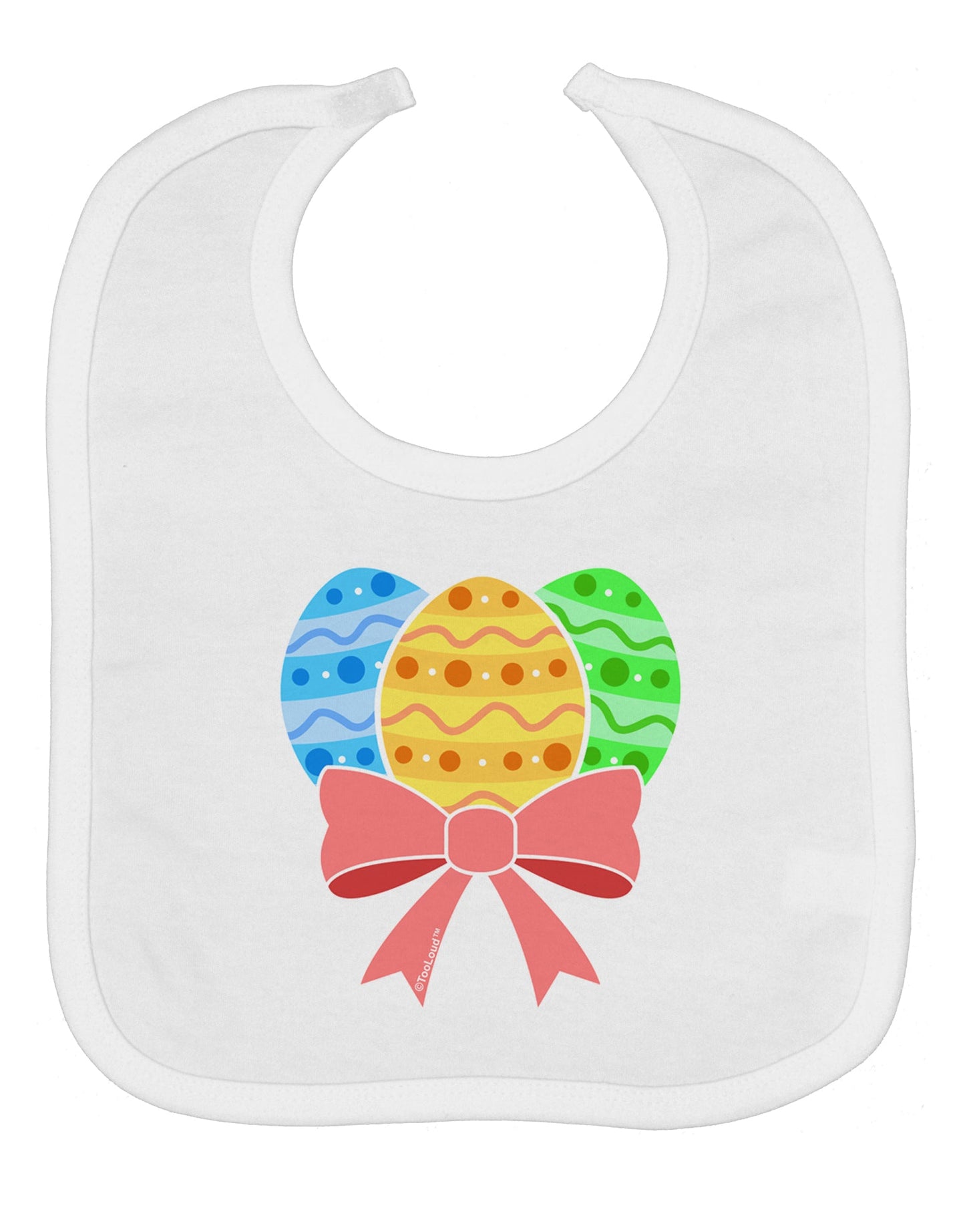 Easter Eggs With Bow Baby Bib by TooLoud