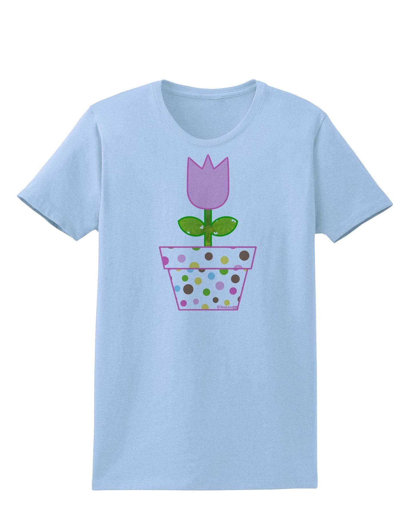 Easter Tulip Design - Pink Womens T-Shirt by TooLoud-Womens T-Shirt-TooLoud-Light-Blue-X-Small-Davson Sales