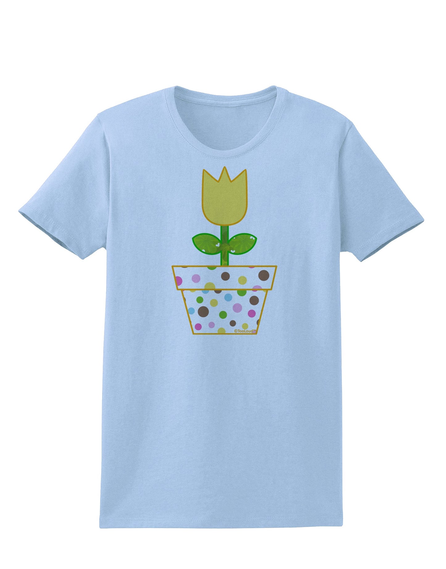 Easter Tulip Design - Yellow Womens T-Shirt by TooLoud-Womens T-Shirt-TooLoud-Light-Blue-X-Small-Davson Sales
