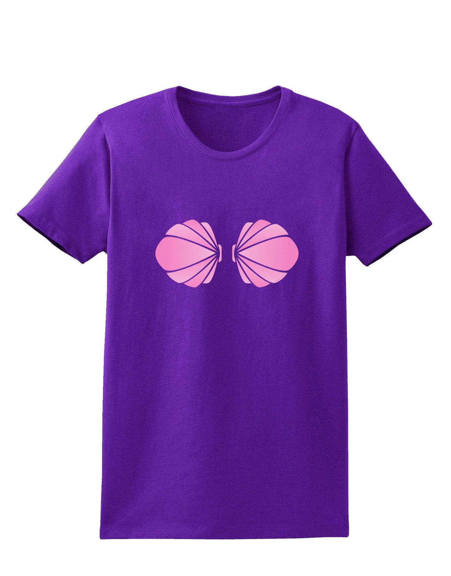 Easy Mermaid Costume Pink Shells - Halloween Womens Dark T-Shirt-TooLoud-Purple-X-Small-Davson Sales