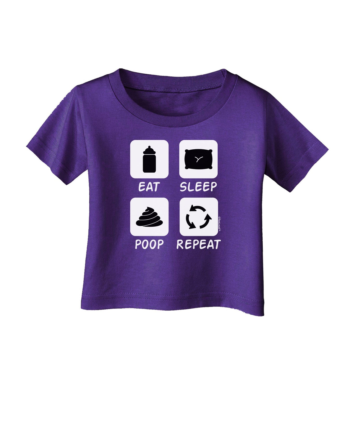 Eat Sleep Poop Repeat Infant T-Shirt Dark-Infant T-Shirt-TooLoud-Purple-06-Months-Davson Sales
