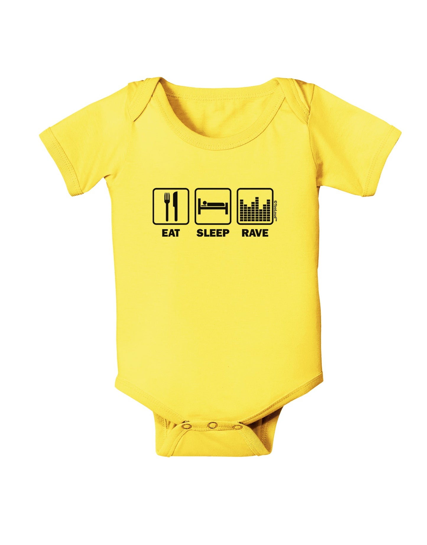 Eat Sleep Rave Baby Romper Bodysuit by TooLoud-Baby Romper-TooLoud-Yellow-06-Months-Davson Sales