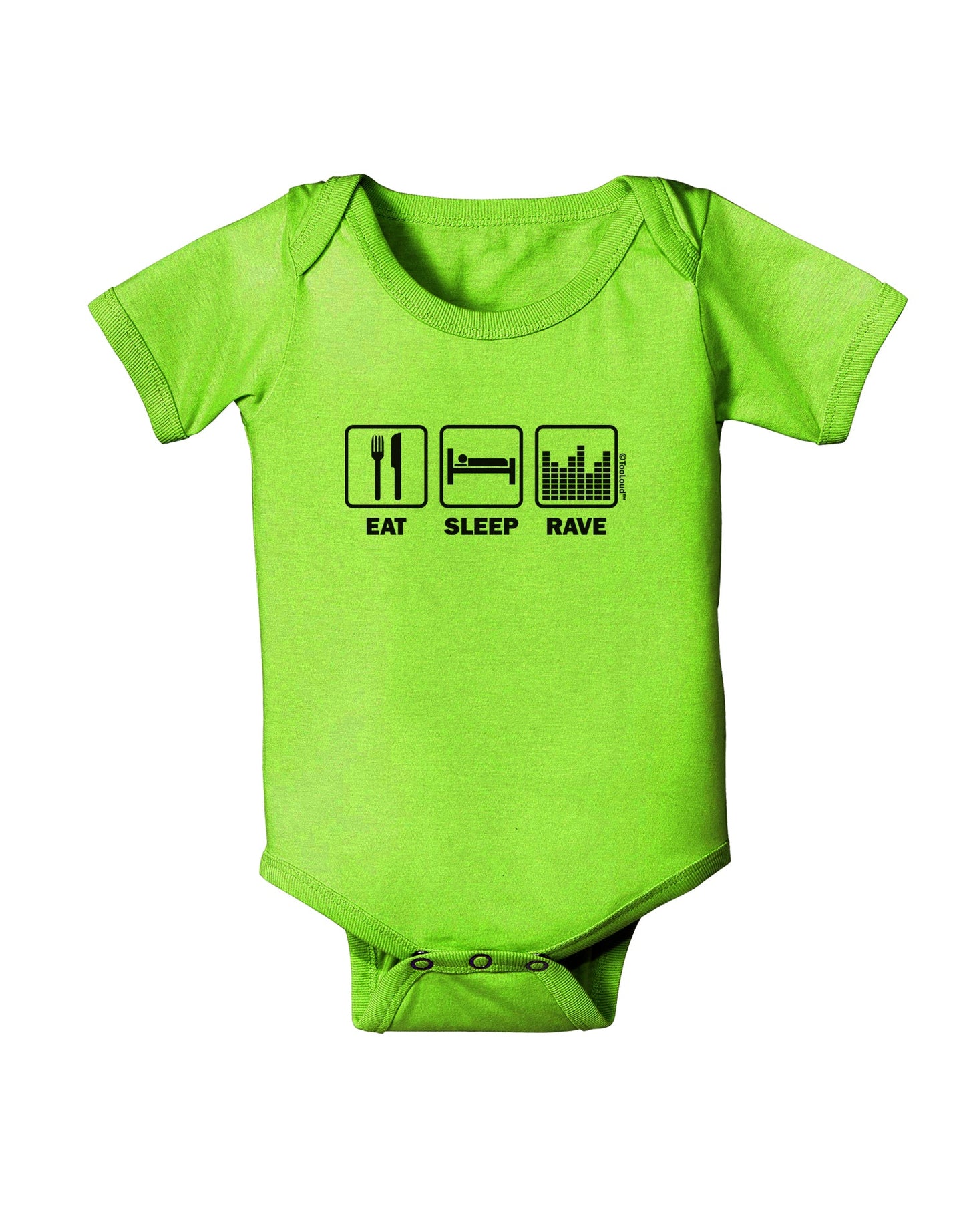 Eat Sleep Rave Baby Romper Bodysuit by TooLoud-Baby Romper-TooLoud-Lime-Green-06-Months-Davson Sales