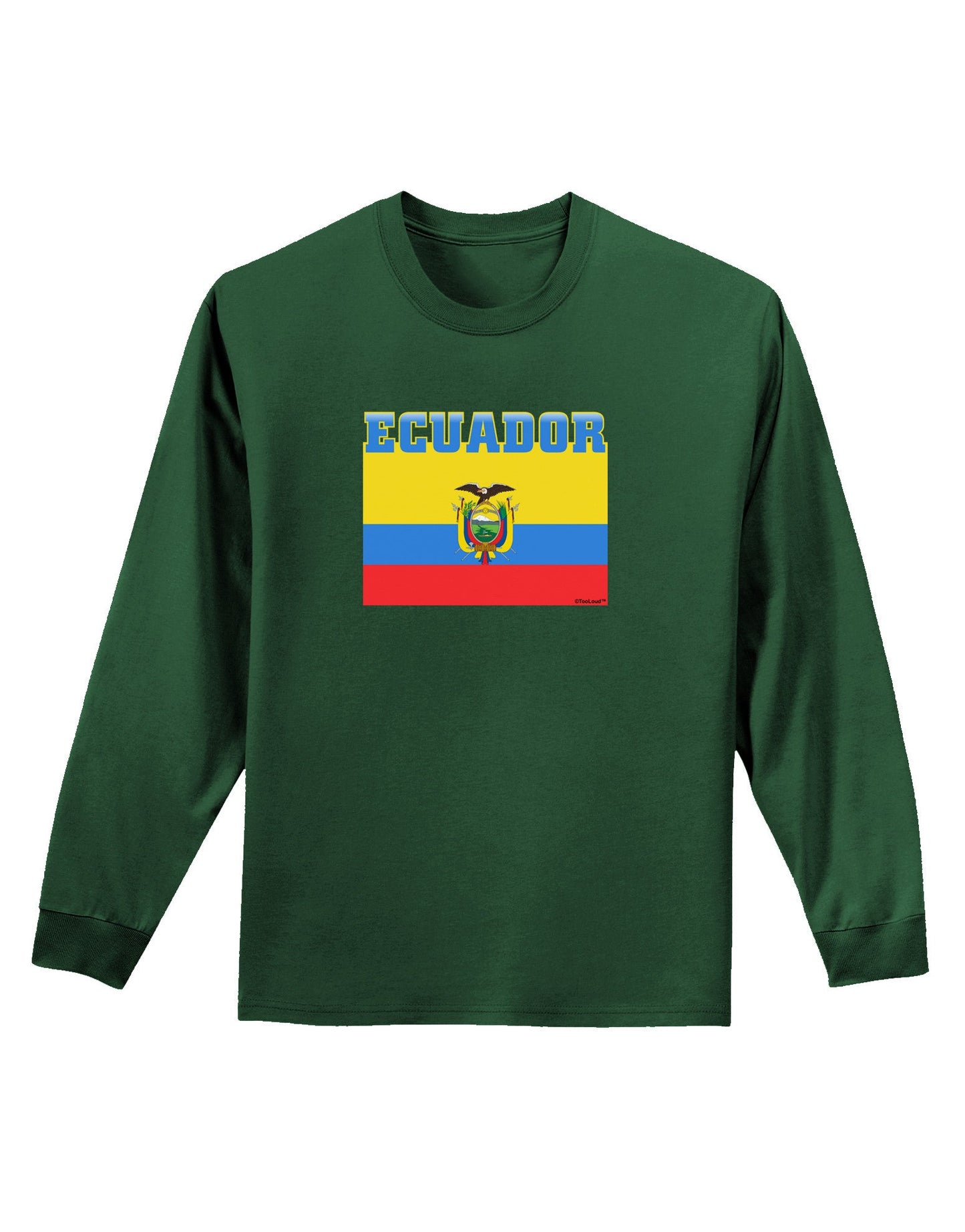 Ecuador Flag Adult Long Sleeve Dark T-Shirt-TooLoud-Dark-Green-Small-Davson Sales