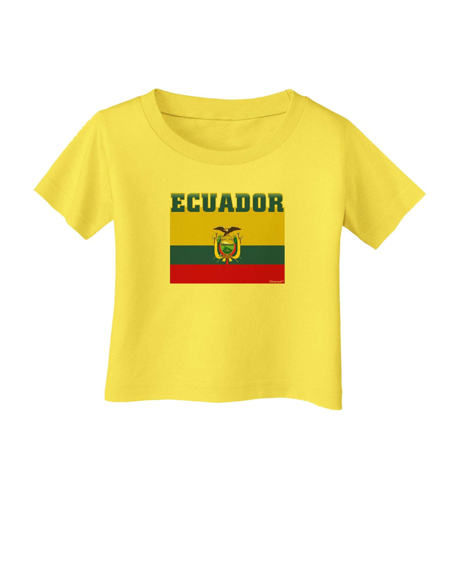 Ecuador Flag Infant T-Shirt-Infant T-Shirt-TooLoud-Yellow-06-Months-Davson Sales