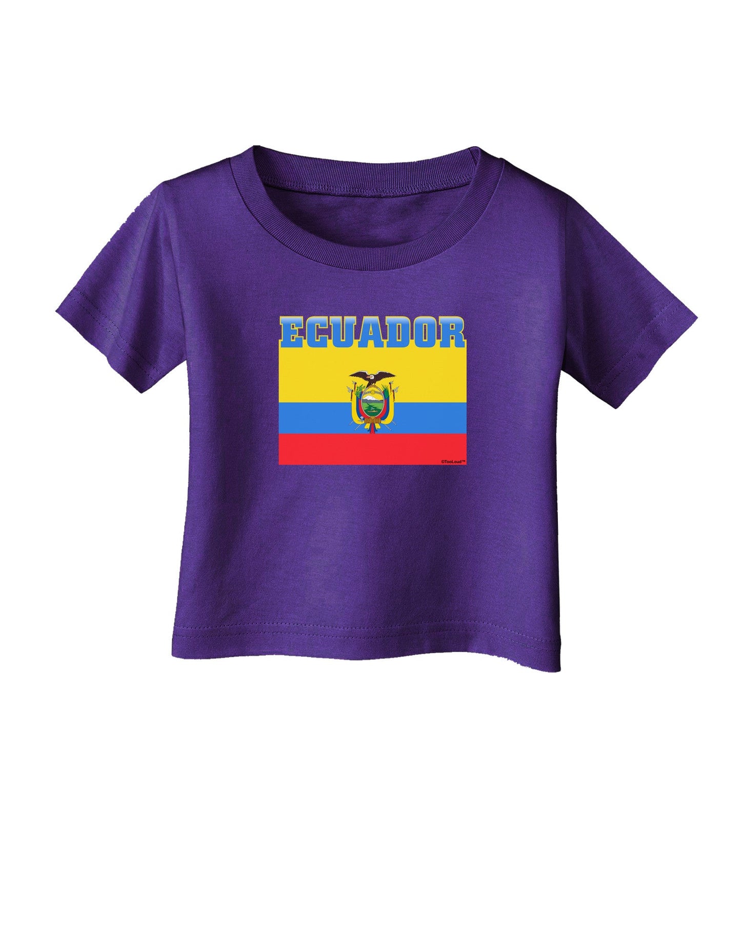 Ecuador Flag Infant T-Shirt Dark-Infant T-Shirt-TooLoud-Purple-06-Months-Davson Sales