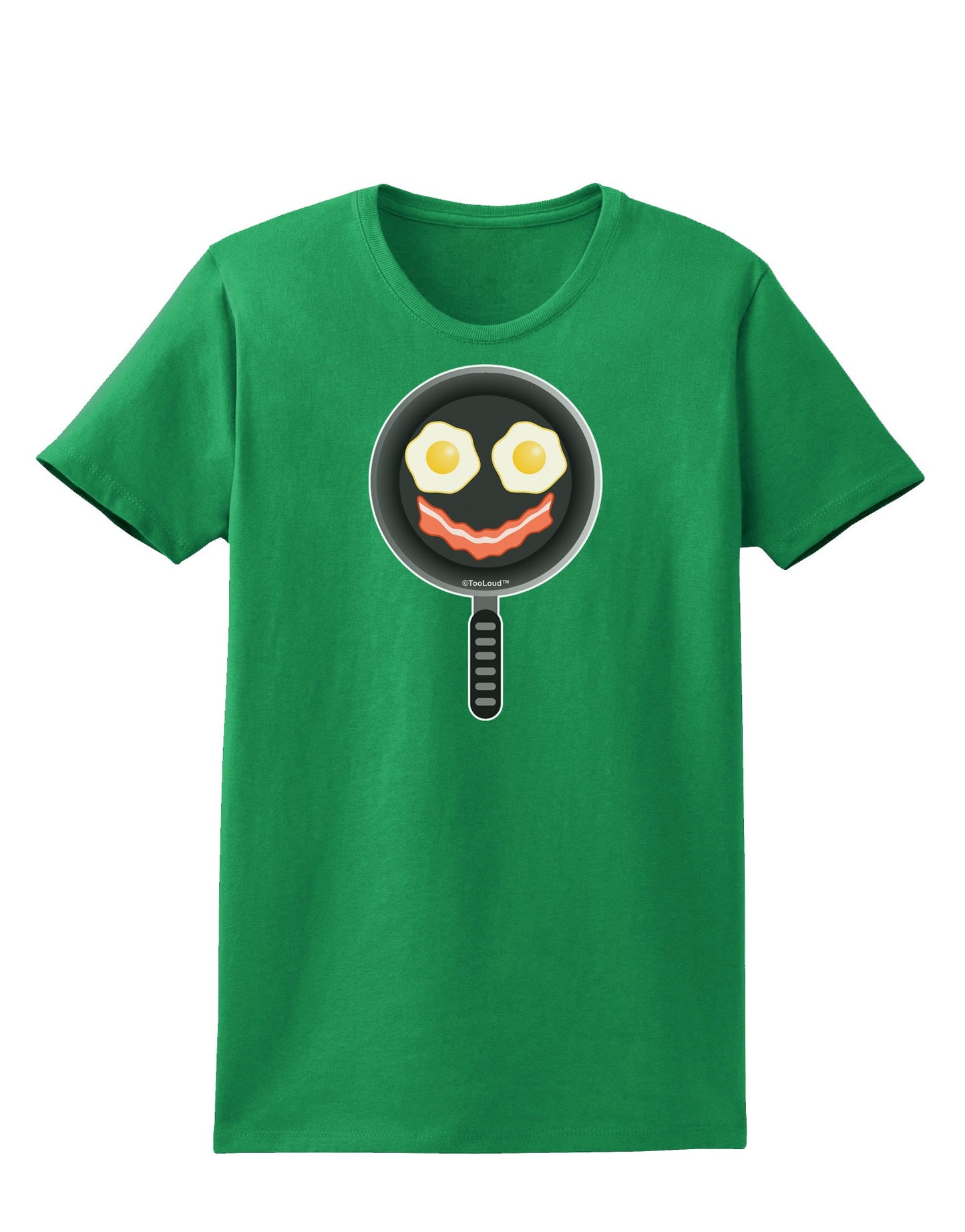 Eggs and Bacon Smiley Face Womens Dark T-Shirt by TooLoud-Womens T-Shirt-TooLoud-Kelly-Green-X-Small-Davson Sales