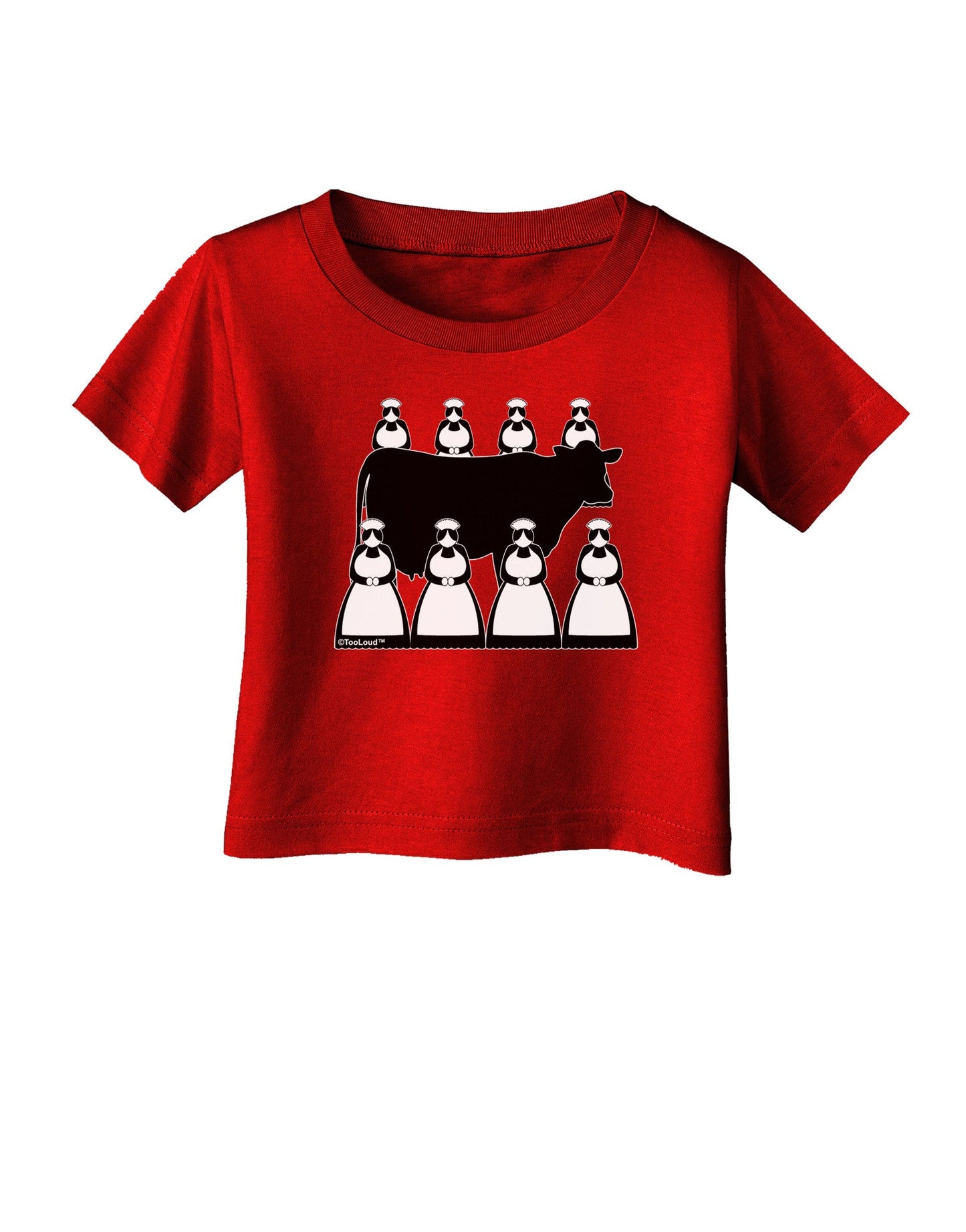 Eight Maids A Milking Infant T-Shirt Dark-Infant T-Shirt-TooLoud-Red-06-Months-Davson Sales
