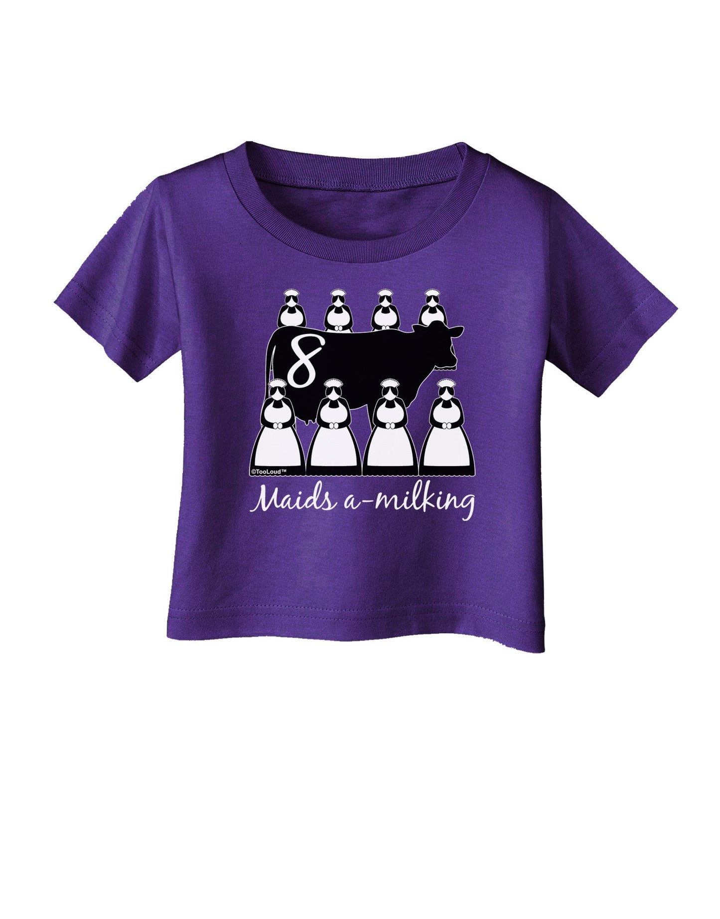 Eight Maids A Milking Text Infant T-Shirt Dark-Infant T-Shirt-TooLoud-Purple-06-Months-Davson Sales