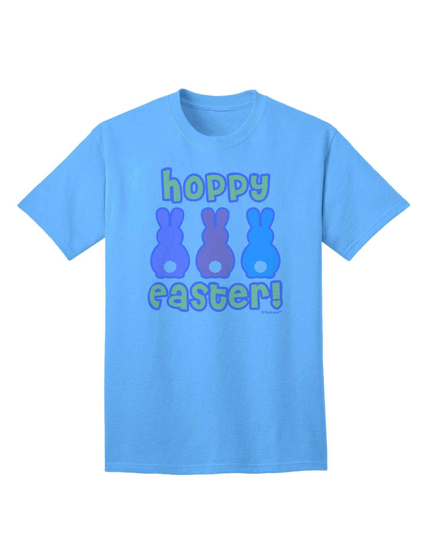 Elevate Your Easter Style with the Three Easter Bunnies - Hoppy Easter Adult T-Shirt from TooLoud-Mens T-shirts-TooLoud-Aquatic-Blue-Small-Davson Sales