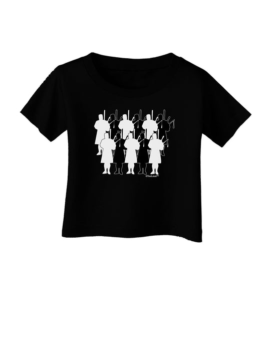 Eleven Pipers Piping Infant T-Shirt Dark-Infant T-Shirt-TooLoud-Black-06-Months-Davson Sales