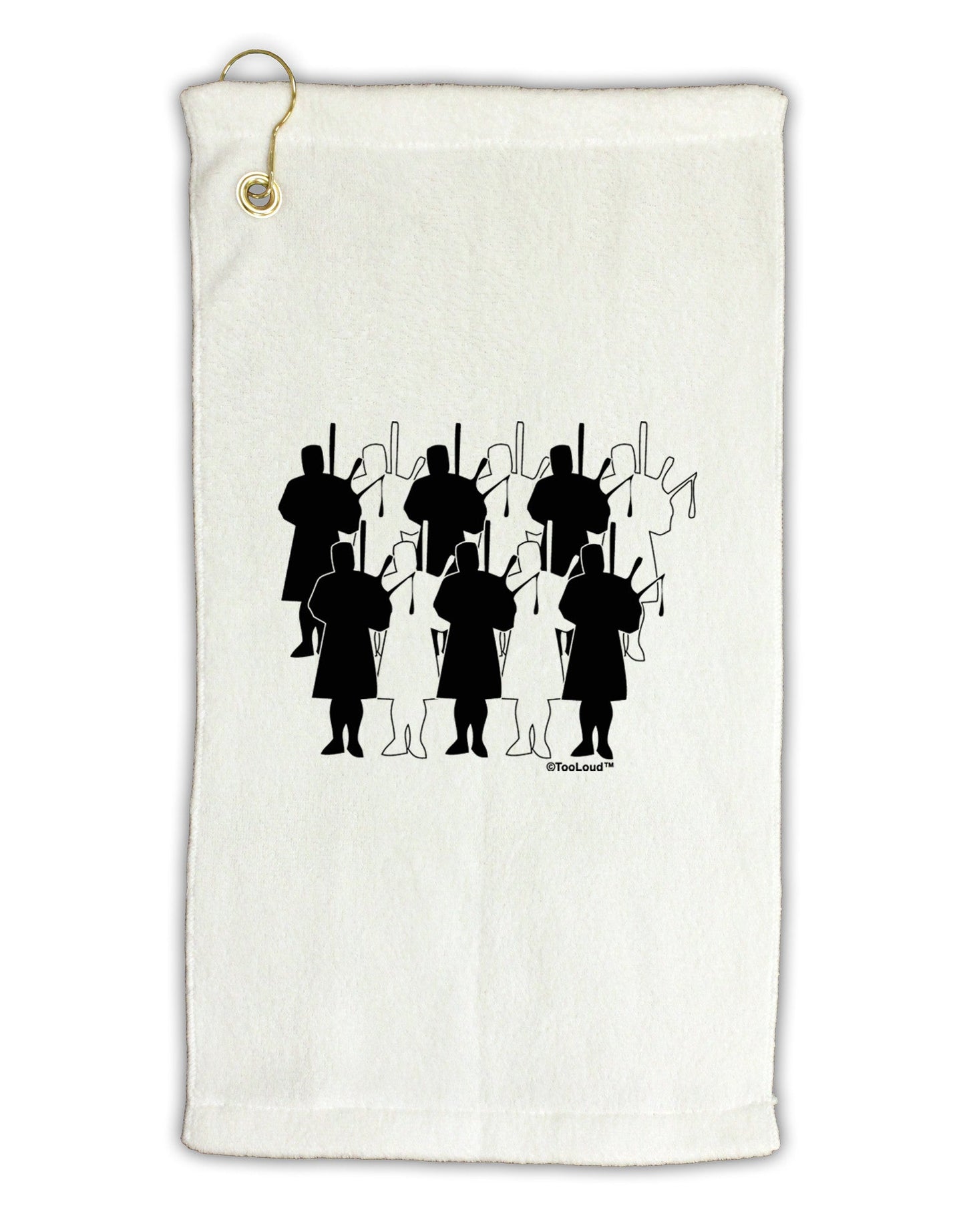 Eleven Pipers Piping Micro Terry Gromet Golf Towel 11"x19-Golf Towel-TooLoud-White-Davson Sales