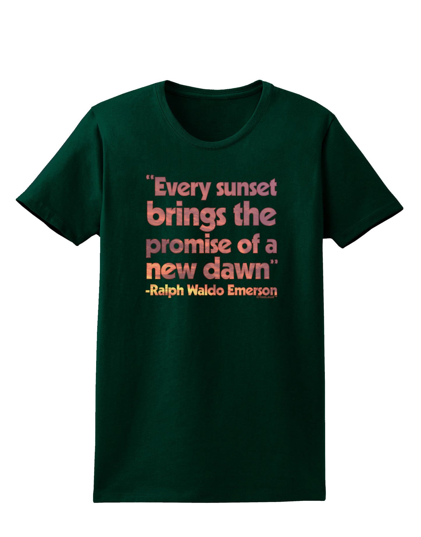 Emerson Sunset Quote Womens Dark T-Shirt-Womens T-Shirt-TooLoud-Forest-Green-Small-Davson Sales