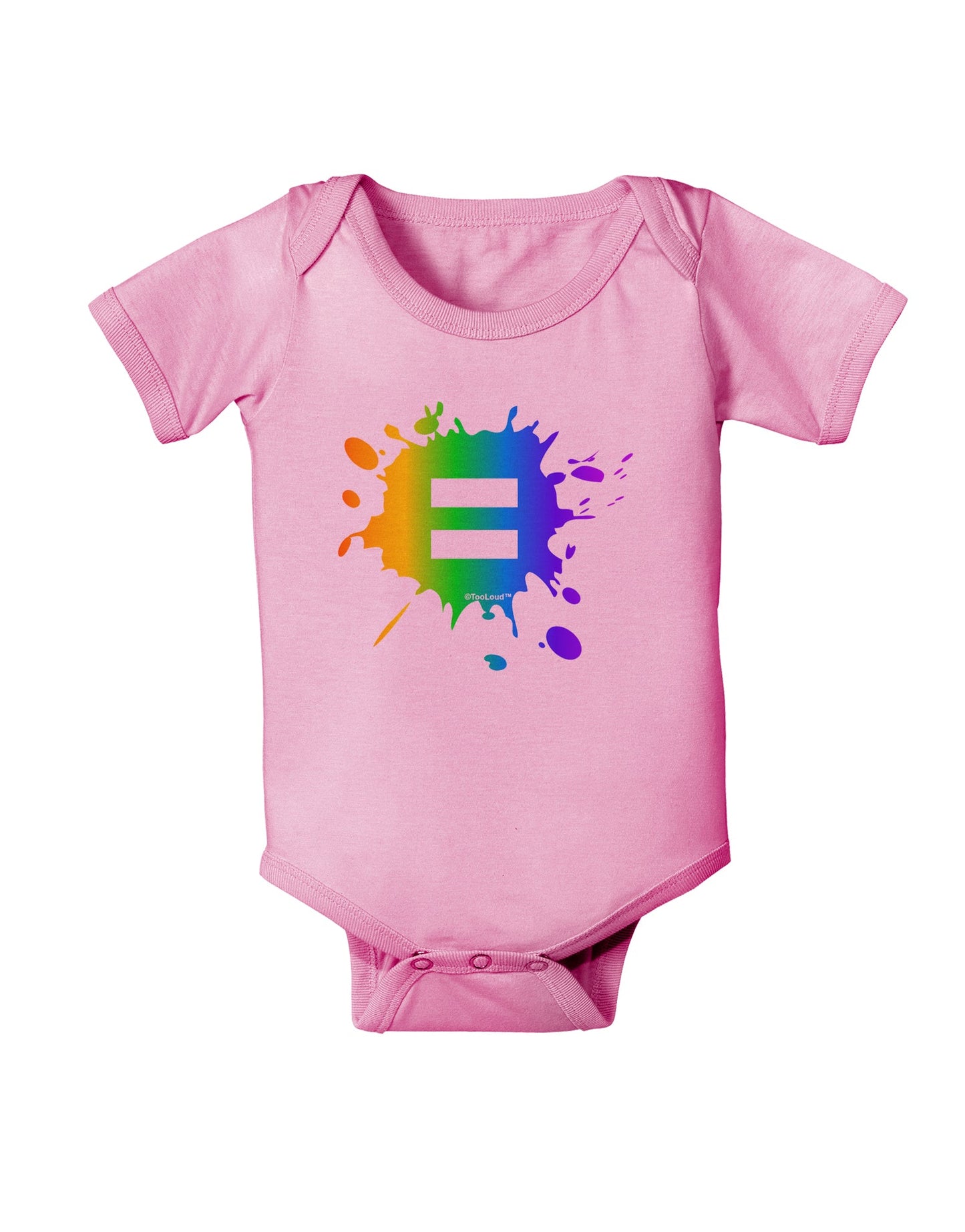 Equal Rainbow Paint Splatter Baby Romper Bodysuit by TooLoud-Baby Romper-TooLoud-Light-Pink-06-Months-Davson Sales
