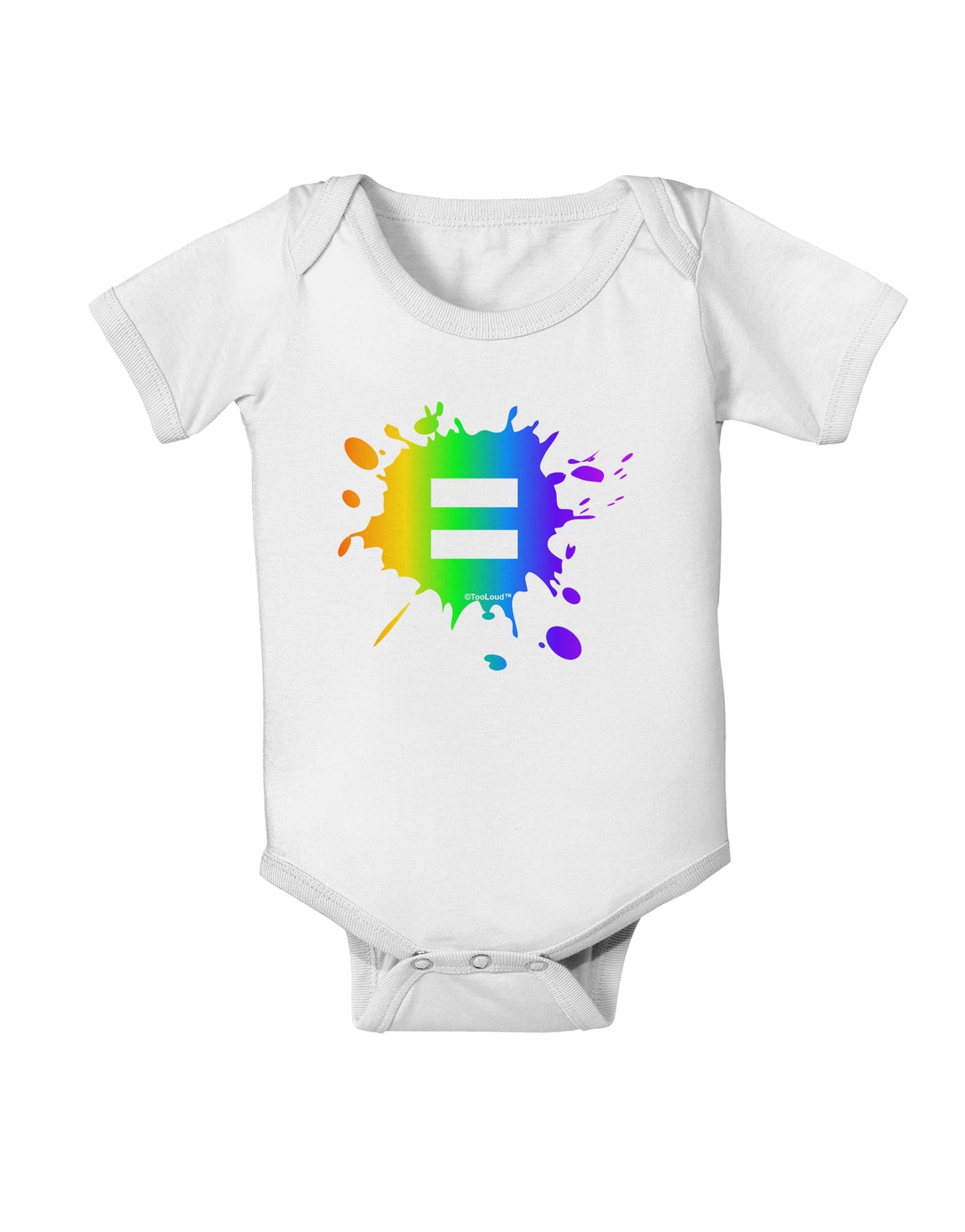 Equal Rainbow Paint Splatter Baby Romper Bodysuit by TooLoud-Baby Romper-TooLoud-White-06-Months-Davson Sales