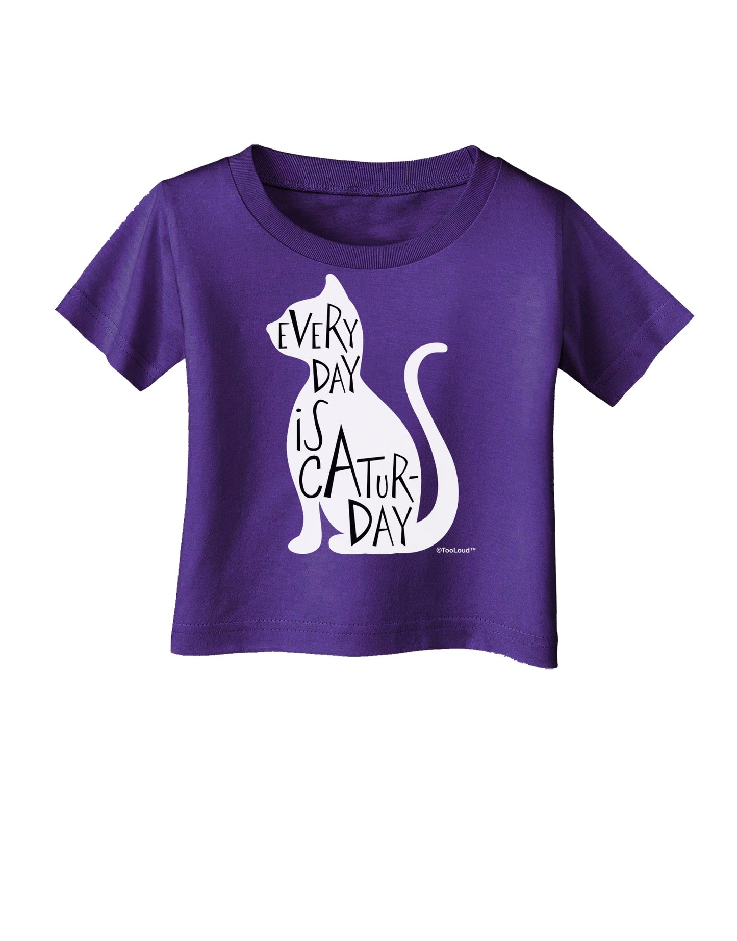 Every Day Is Caturday Cat Silhouette Infant T-Shirt Dark by TooLoud-Infant T-Shirt-TooLoud-Purple-06-Months-Davson Sales