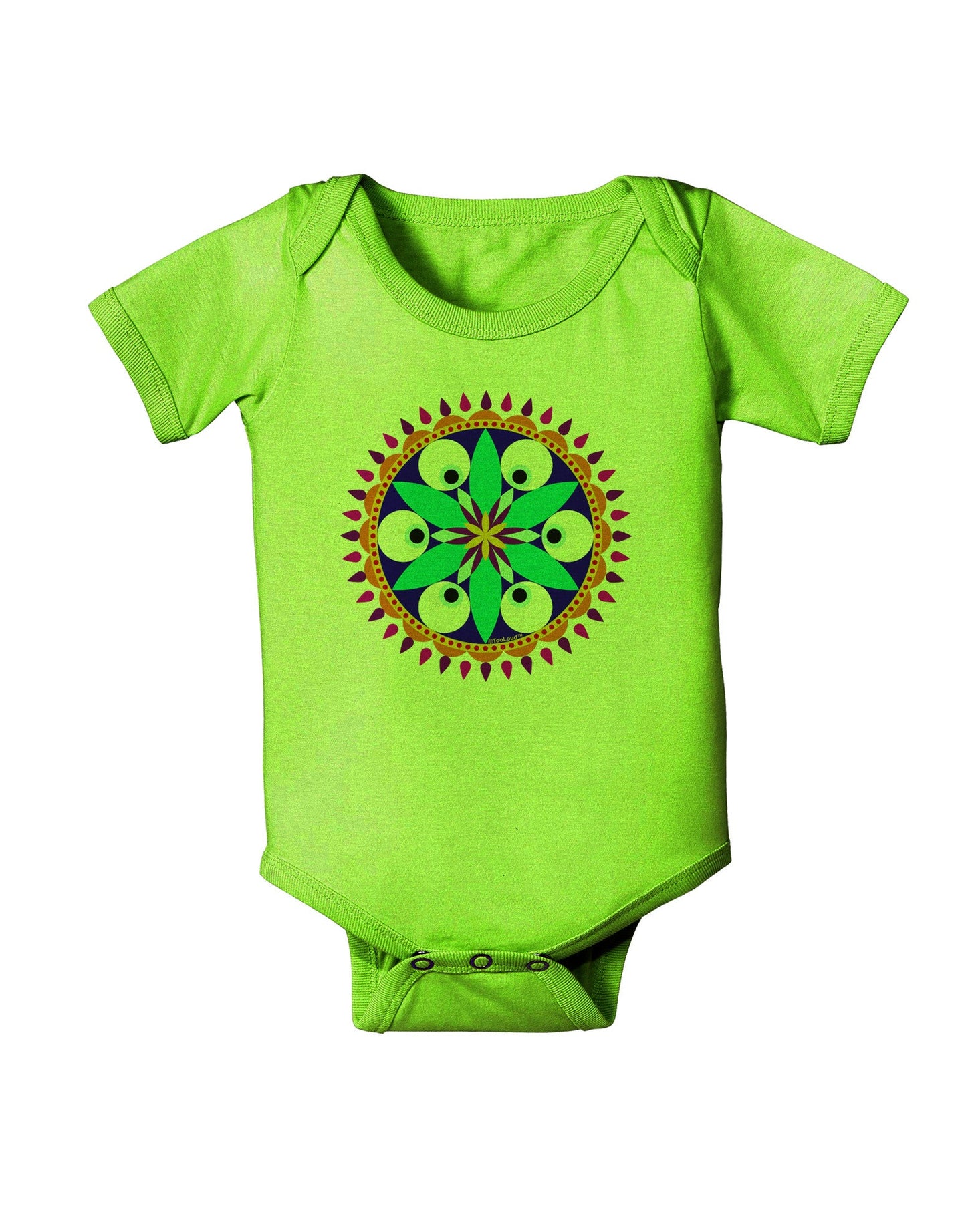 Evil Eye Protection Mandala Baby Romper Bodysuit by-Baby Romper-TooLoud-Lime-06-Months-Davson Sales