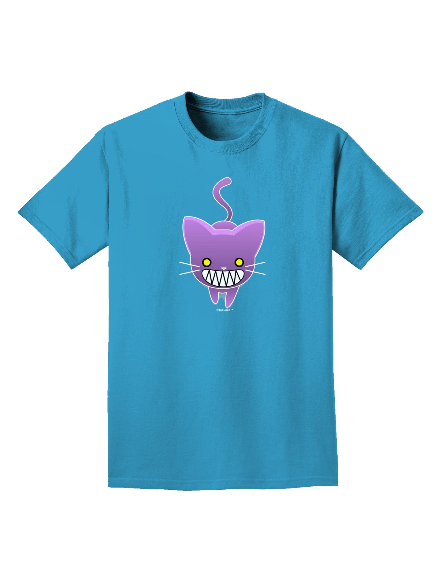 Evil Kitty Adult Dark T-Shirt-Mens T-Shirt-TooLoud-Turquoise-Small-Davson Sales