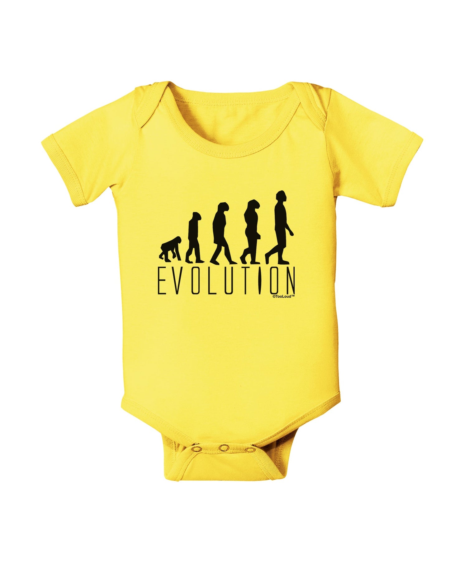 Evolution of Man Baby Romper Bodysuit by TooLoud-Baby Romper-TooLoud-Yellow-06-Months-Davson Sales