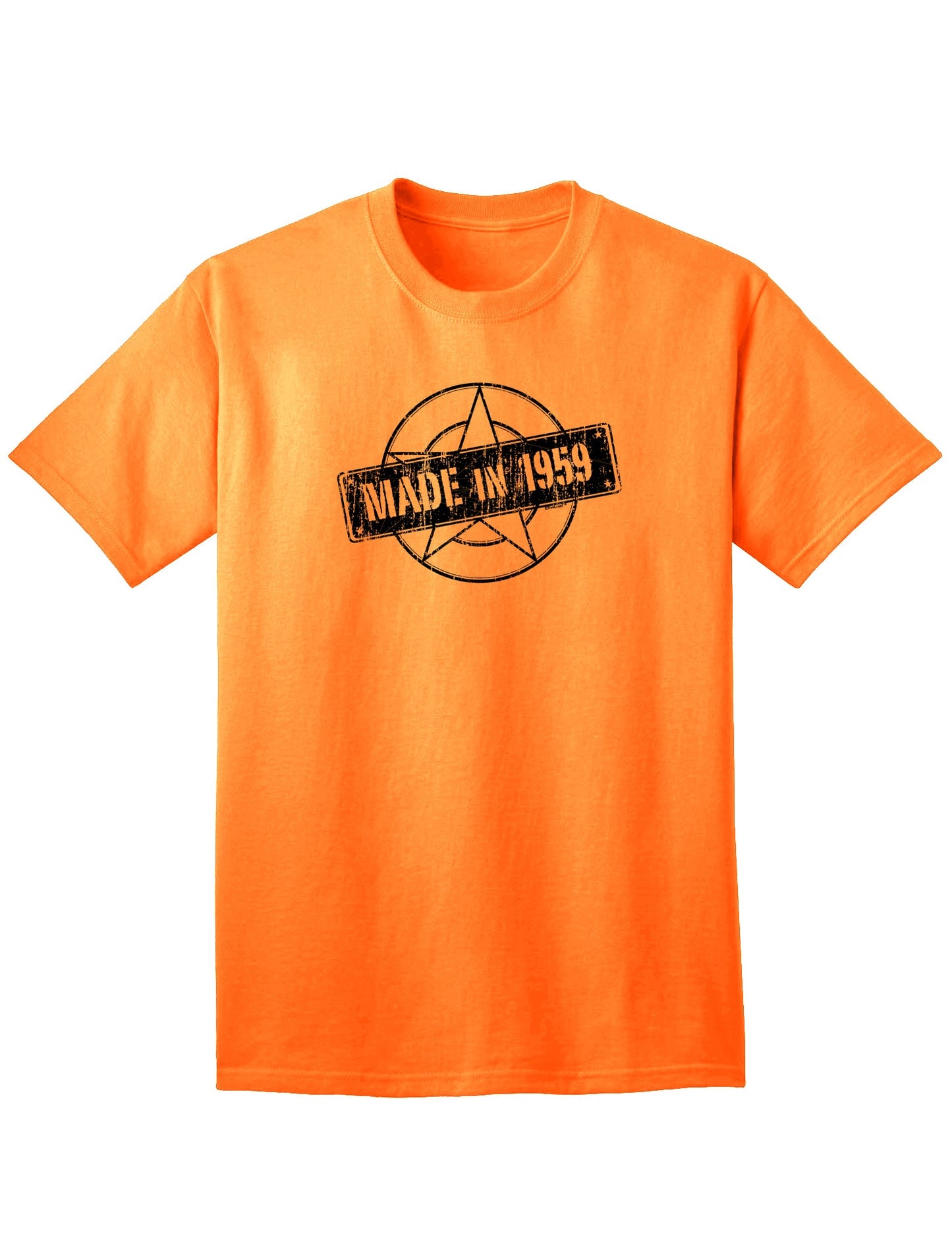 Exclusive 60th Birthday Commemorative Adult T-Shirt - Crafted in 1959-Mens T-shirts-TooLoud-Neon-Orange-Small-Davson Sales