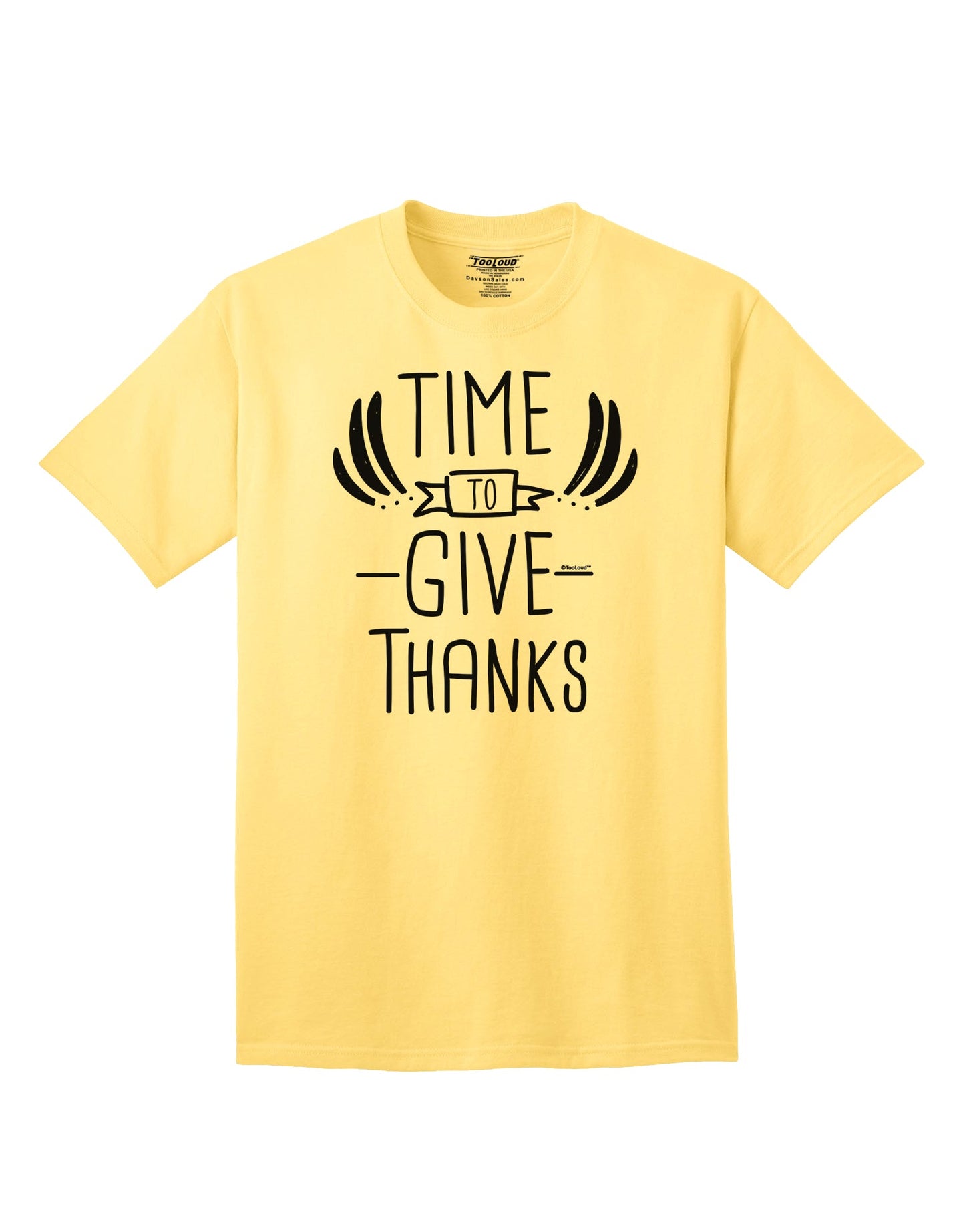 Express Your Gratitude with our Time to Give Thanks Adult T-Shirt-Mens T-shirts-TooLoud-Yellow-Small-Davson Sales