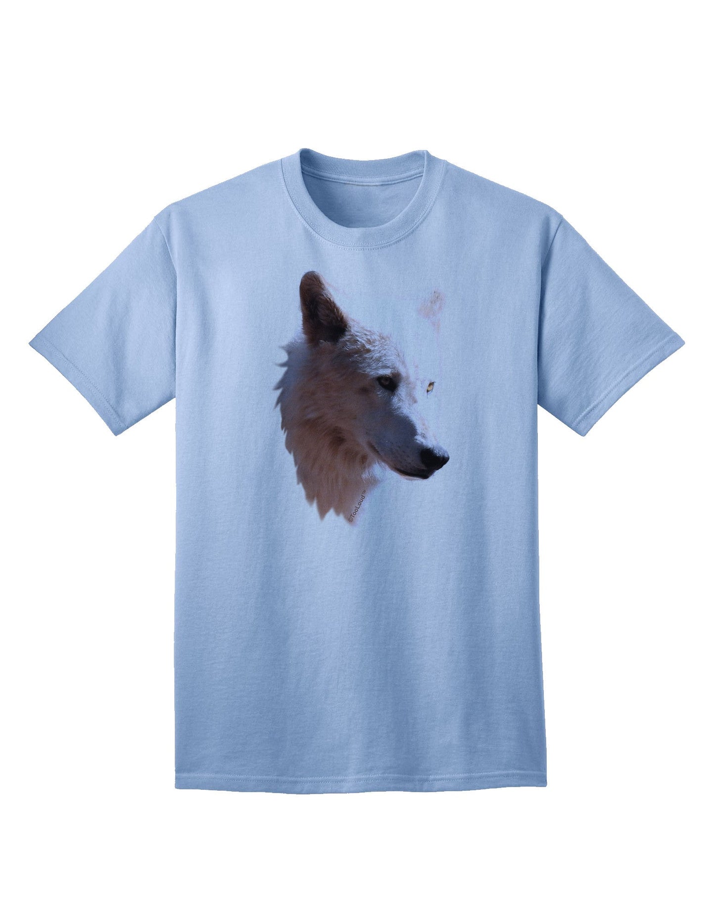 Exquisite Magnificent White Wolf Head Adult T-Shirt - Premium Quality-Mens T-shirts-TooLoud-Light-Blue-Small-Davson Sales