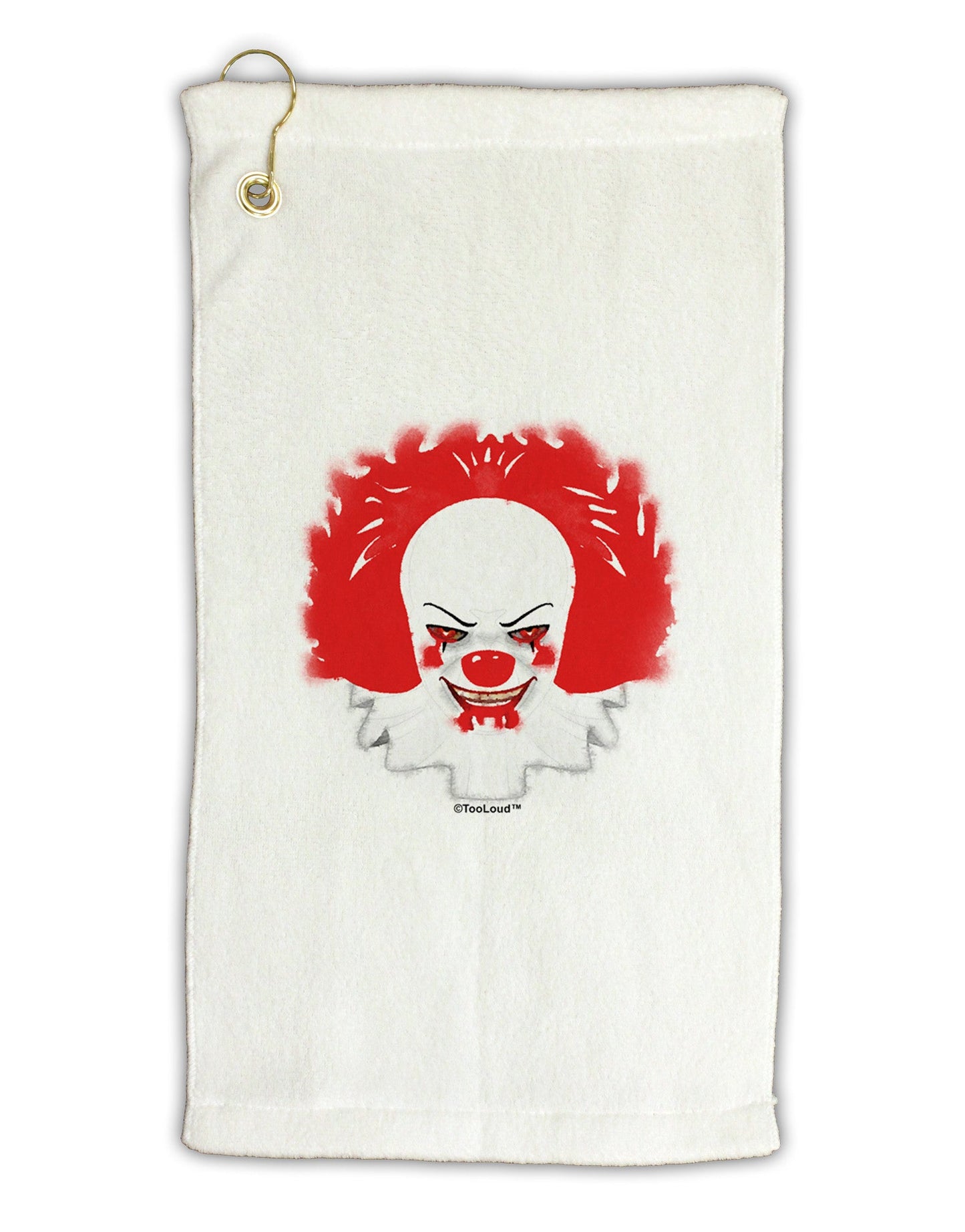 Extra Scary Clown Watercolor Micro Terry Gromet Golf Towel 11"x19-Golf Towel-TooLoud-White-Davson Sales