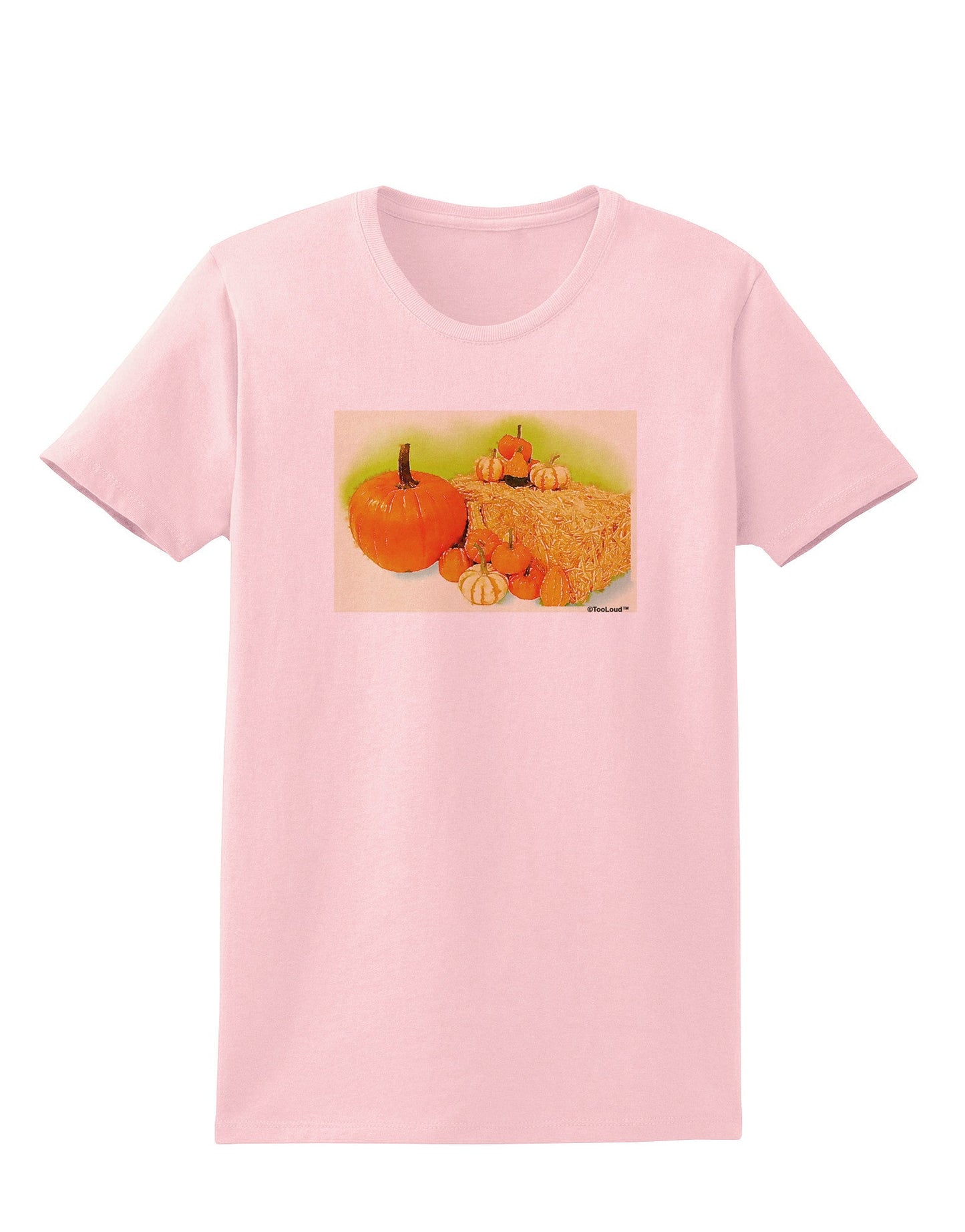 Fall Pumpkin Scene Womens T-Shirt-Womens T-Shirt-TooLoud-PalePink-X-Small-Davson Sales