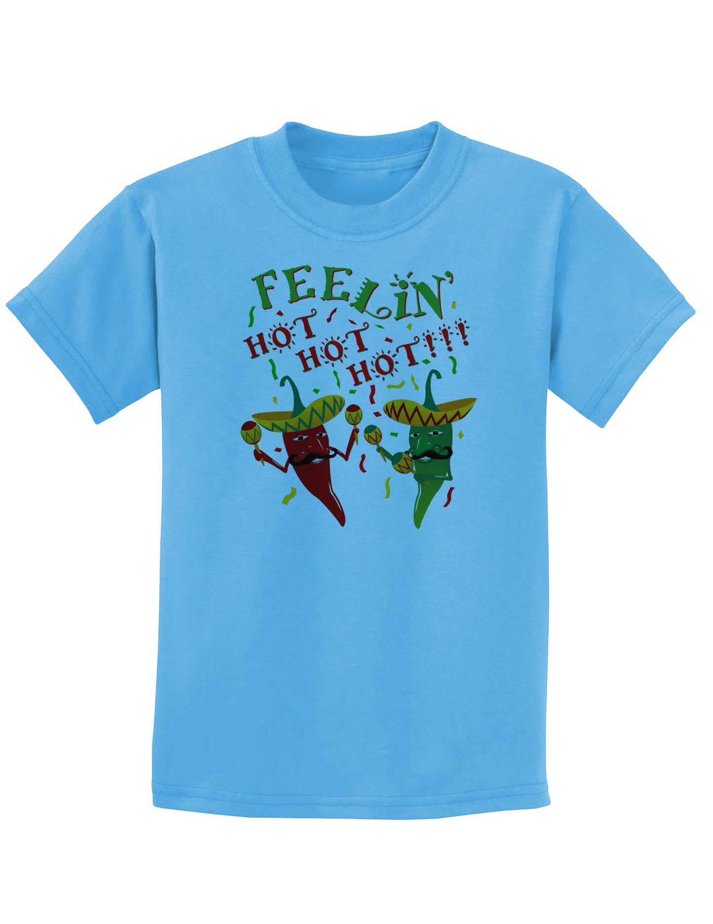 Feelin Hot Hot Hot Chili Peppers Childrens T-Shirt-Childrens T-Shirt-TooLoud-Aquatic-Blue-X-Small-Davson Sales