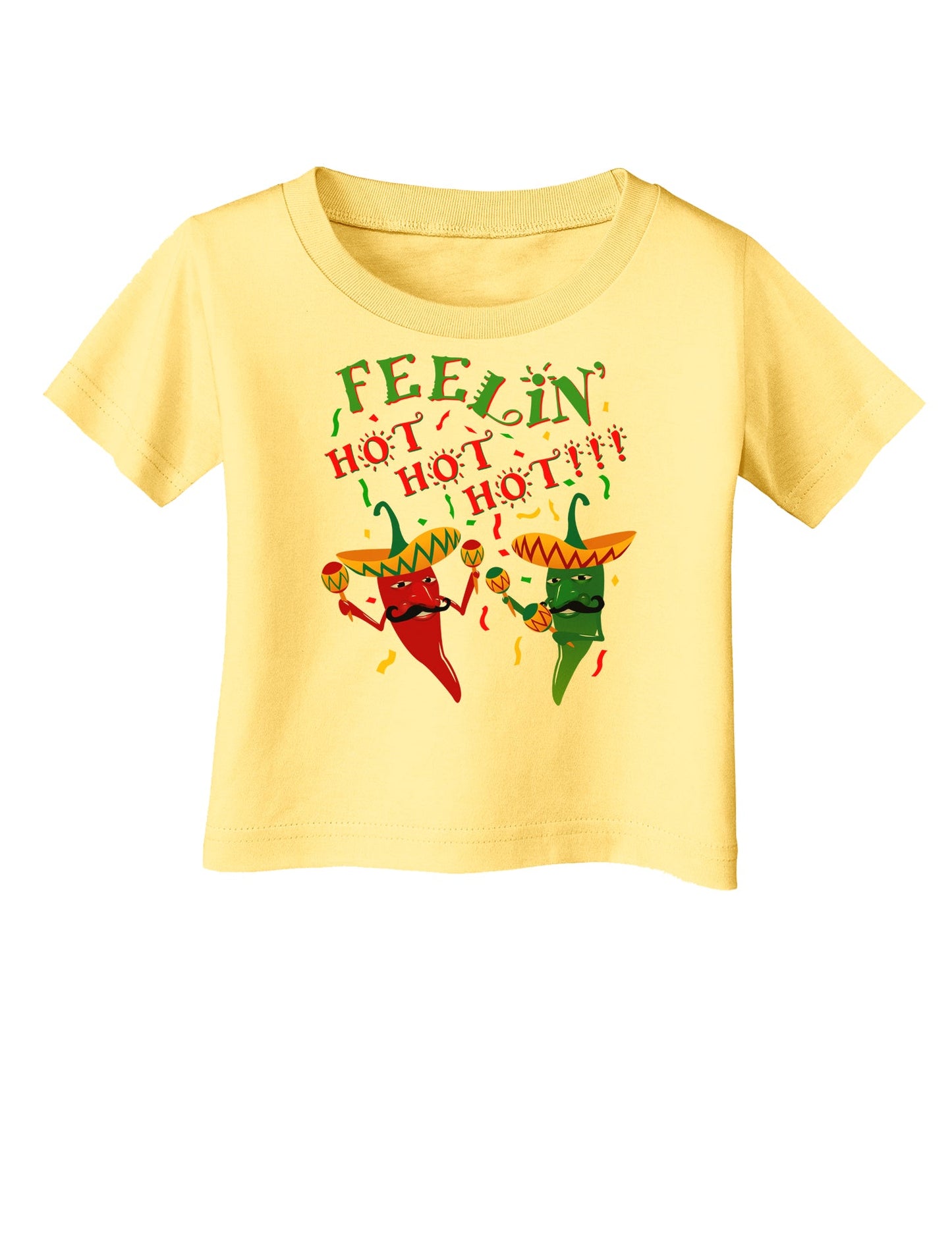 Feelin Hot Hot Hot Chili Peppers Infant T-Shirt-Infant T-Shirt-TooLoud-Daffodil-Yellow-06-Months-Davson Sales