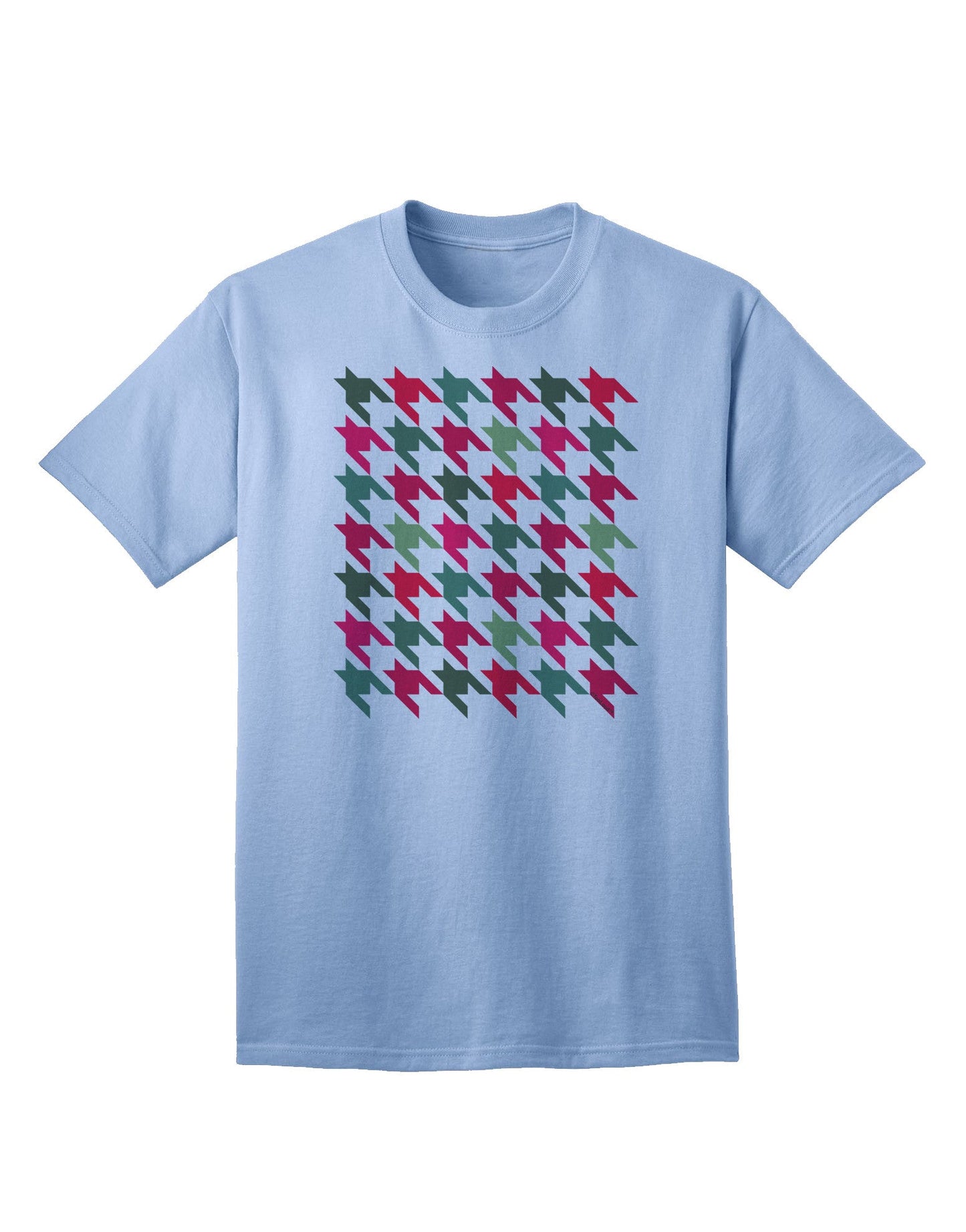 Festive Christmas Red and Green Houndstooth Adult T-Shirt - A Holiday Essential-Mens T-shirts-TooLoud-Light-Blue-Small-Davson Sales