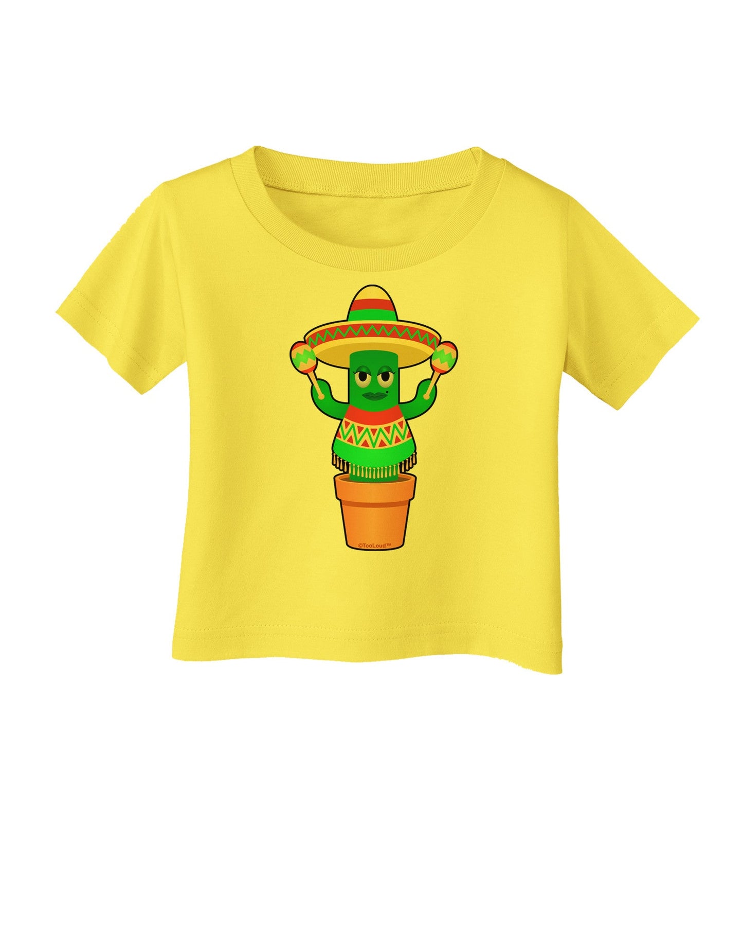Fiesta Cactus Poncho Infant T-Shirt-Infant T-Shirt-TooLoud-Yellow-06-Months-Davson Sales