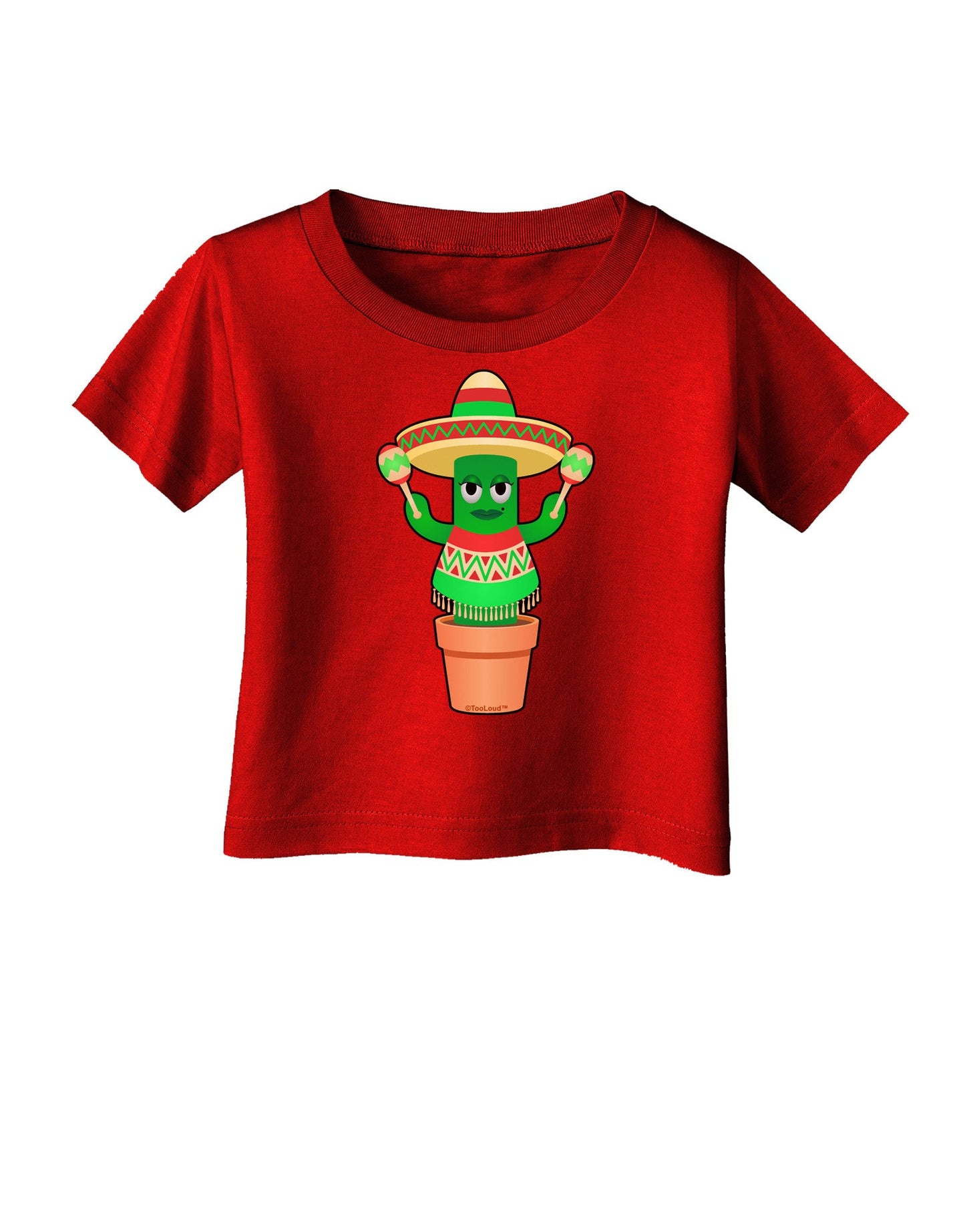 Fiesta Cactus Poncho Infant T-Shirt Dark-Infant T-Shirt-TooLoud-Red-06-Months-Davson Sales