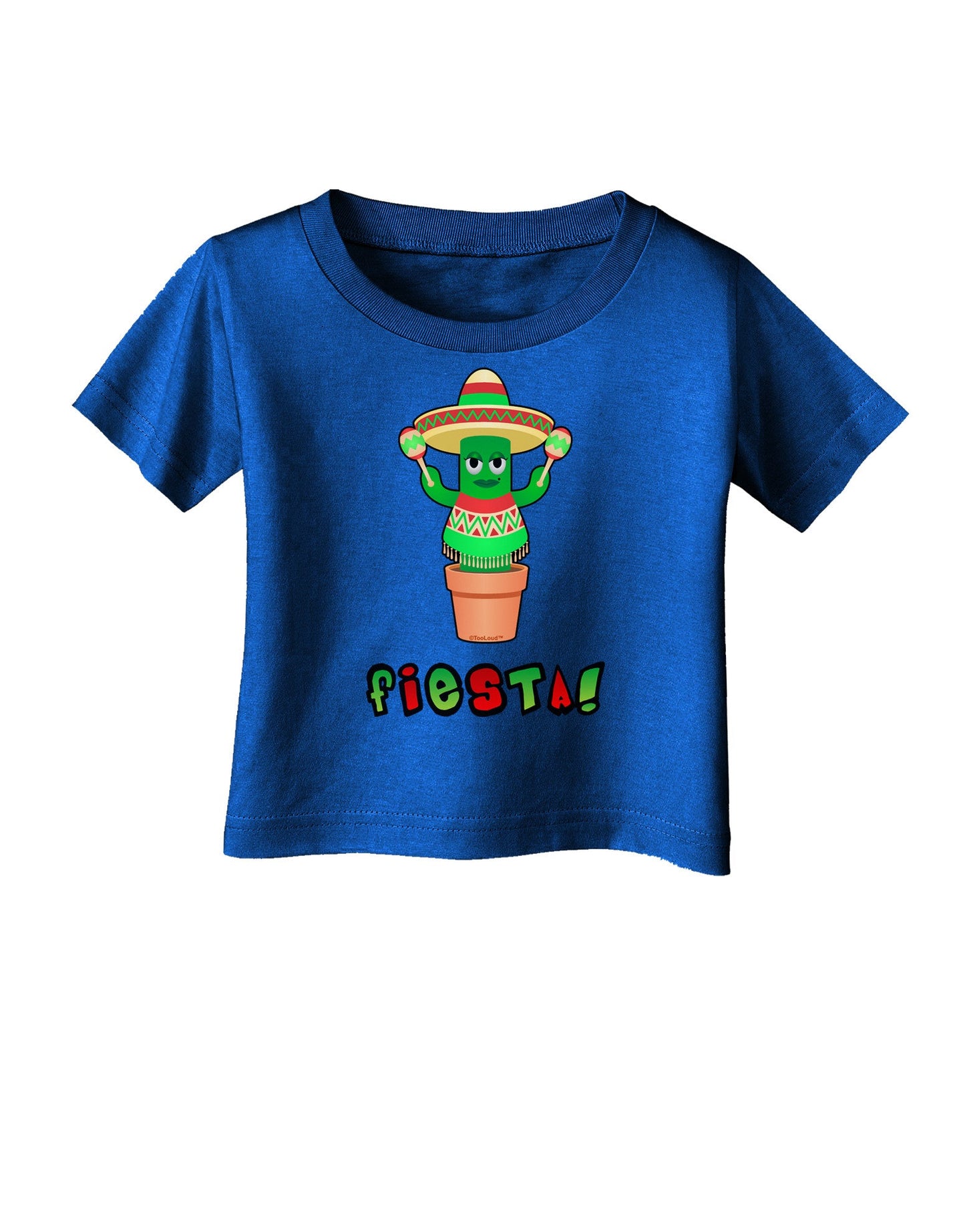 Fiesta Cactus Poncho Text Infant T-Shirt Dark-Infant T-Shirt-TooLoud-Royal-Blue-06-Months-Davson Sales