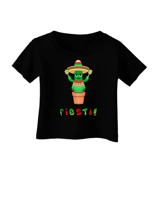 Fiesta Cactus Poncho Text Infant T-Shirt Dark-Infant T-Shirt-TooLoud-Black-06-Months-Davson Sales